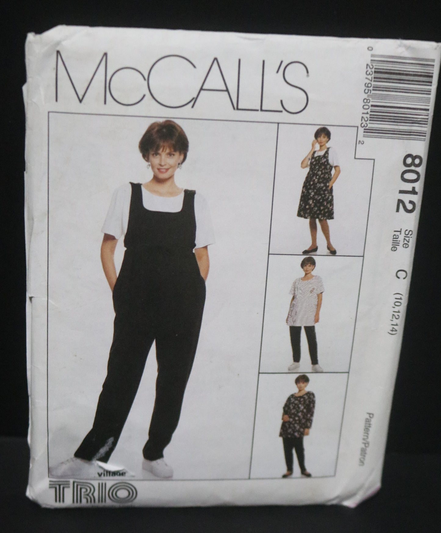 McCalls 8012 Maternity Jumper Jumpsuit top Pull on Pants Sewing Pattern UNCUT Size 10 12 14
