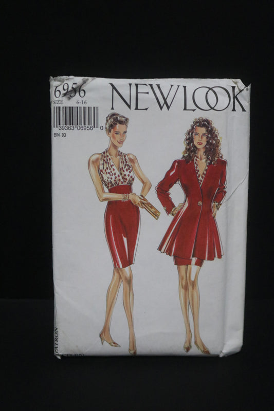 New look 6956 Misses Dress and Jacket Sewing Pattern - UNCUT - Size 6 - 16