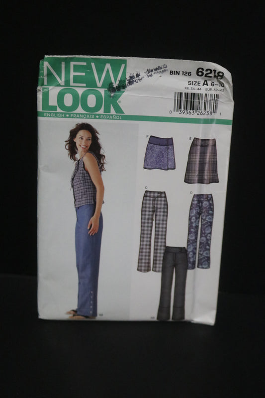 New Look 6218 Misses Pants and Skirt Sewing Pattern - UNCUT - Size 6 - 16