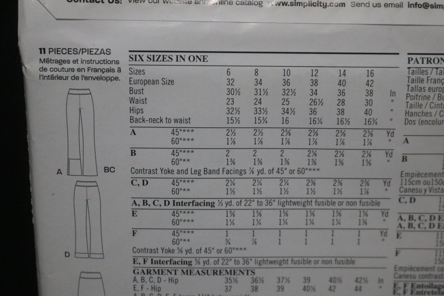 New Look 6218 Misses Pants and Skirt Sewing Pattern - UNCUT - Size 6 - 16