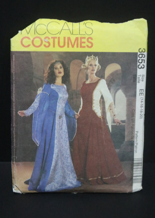 McCalls 3653  Misses Camelot Costumes Sewing Pattern - UNCUT - Size 14 16 18 20