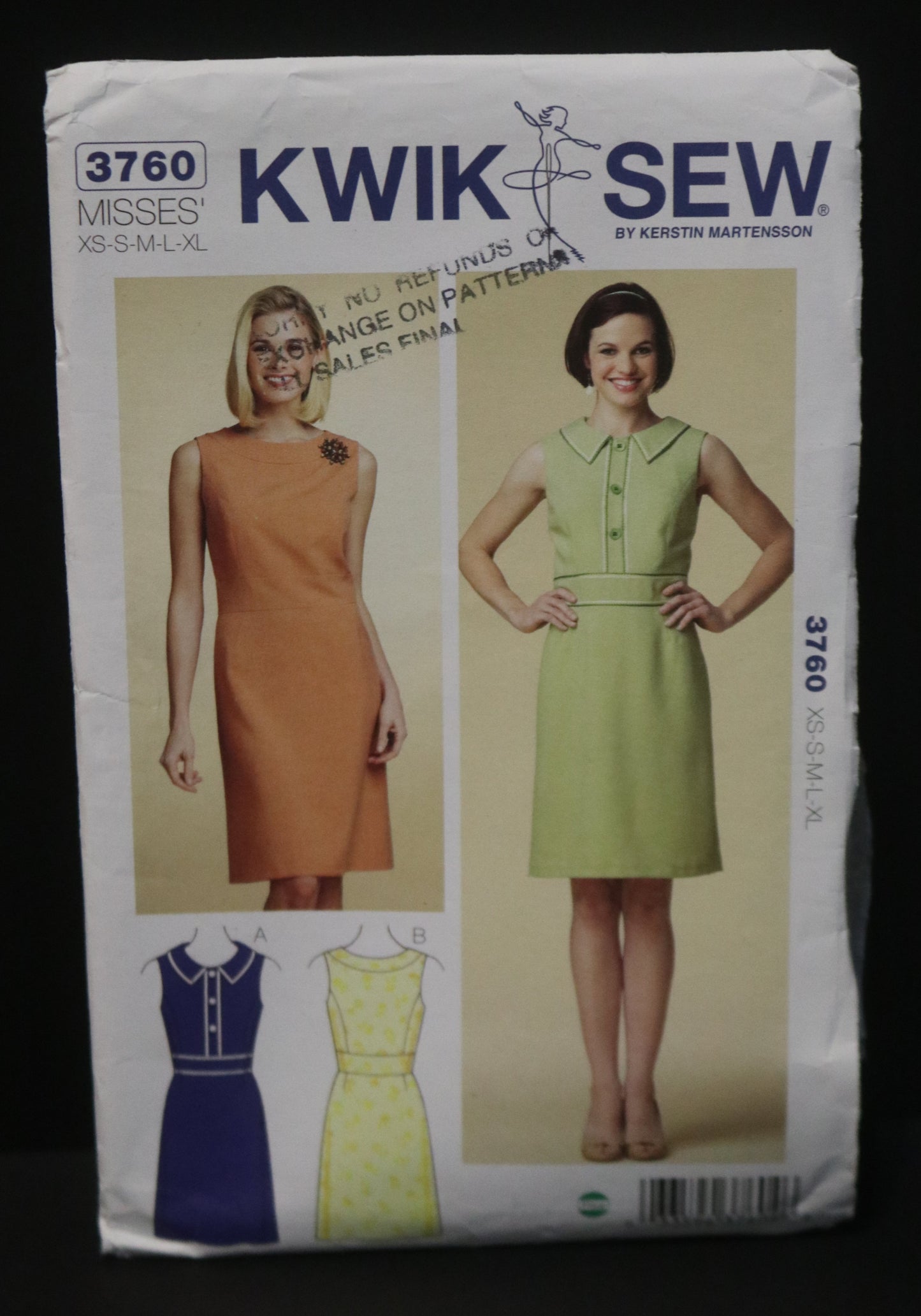 Kwik Sew 3760 Misses Dresses Sewing Pattern - UNCUT - Size Xs S M L XL