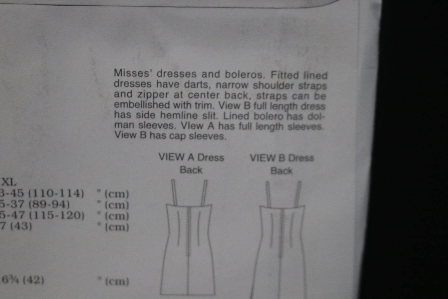 Kwik Sew 2834 Misses Dresses and Boleros Sewing Pattern - UNCUT - Size Xs S M L XL