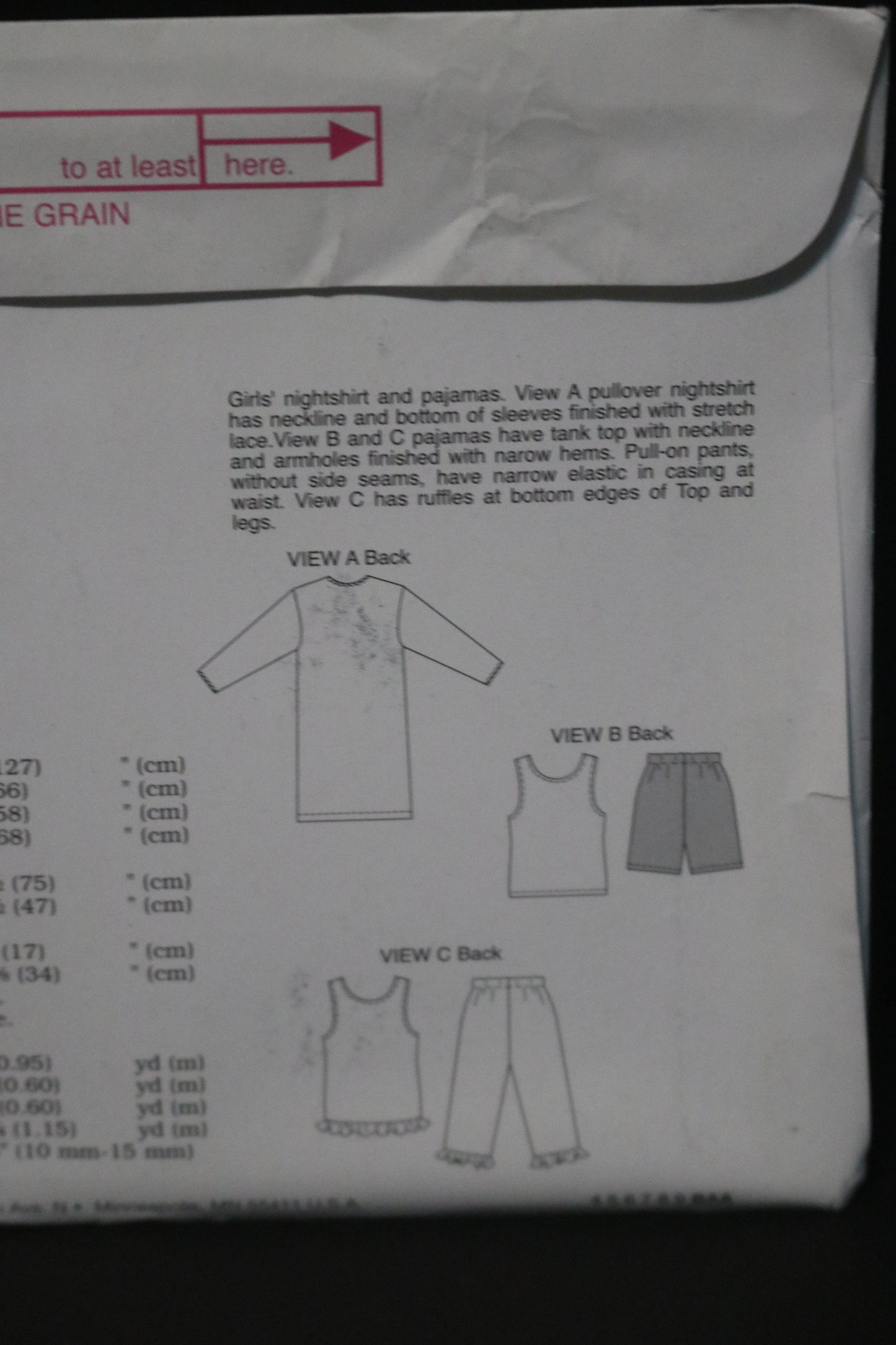 Kwik Sew 3024 Girls Sleepwear Sewing Pattern - UNCUT - Size 4 5 6 7