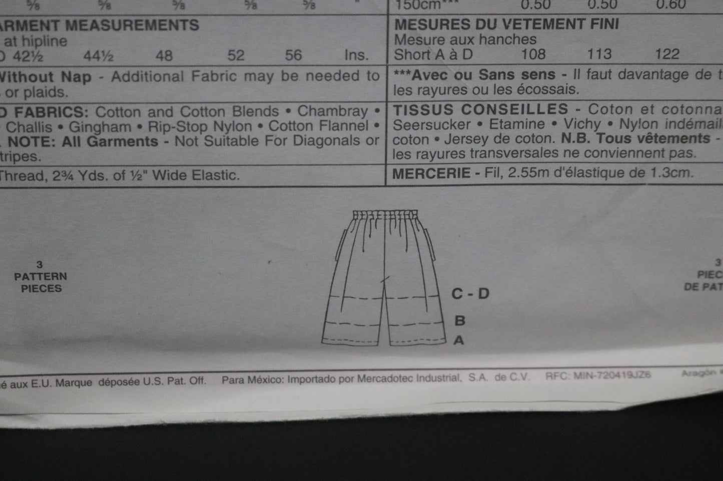 McCalls 7678 Misses and Mens Pull on Shorts in Three Lengths Sewing Pattern UNCUT Size Lrg- Xxl