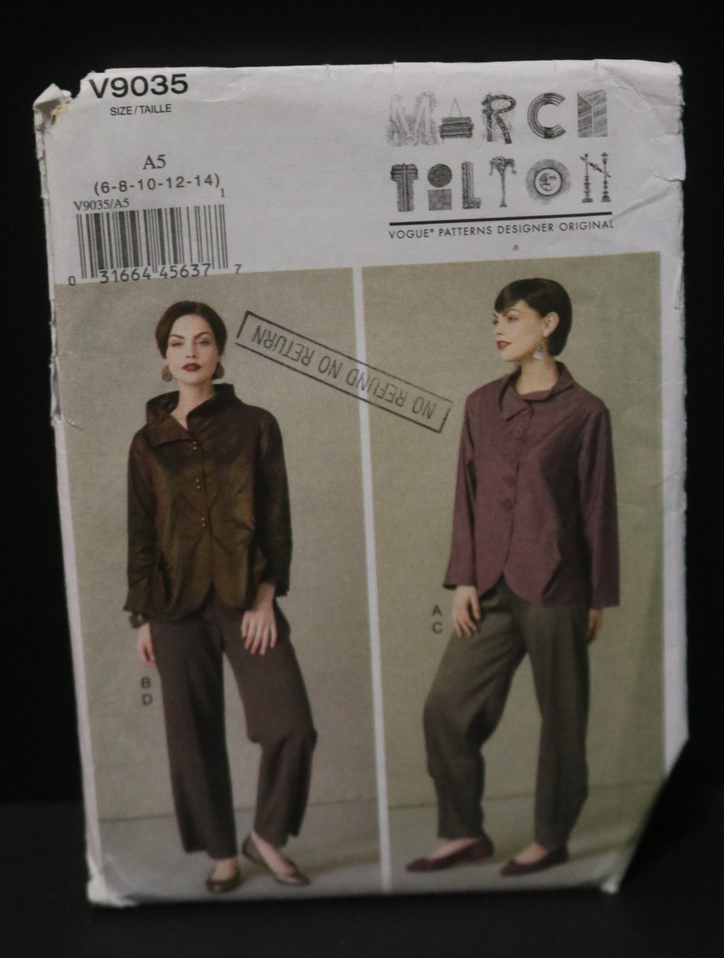 Vogue 2836 Marcy Tilton Misses Jacket and Pants Sewing Pattern - UNCUT Size 6 8 10 12 14
