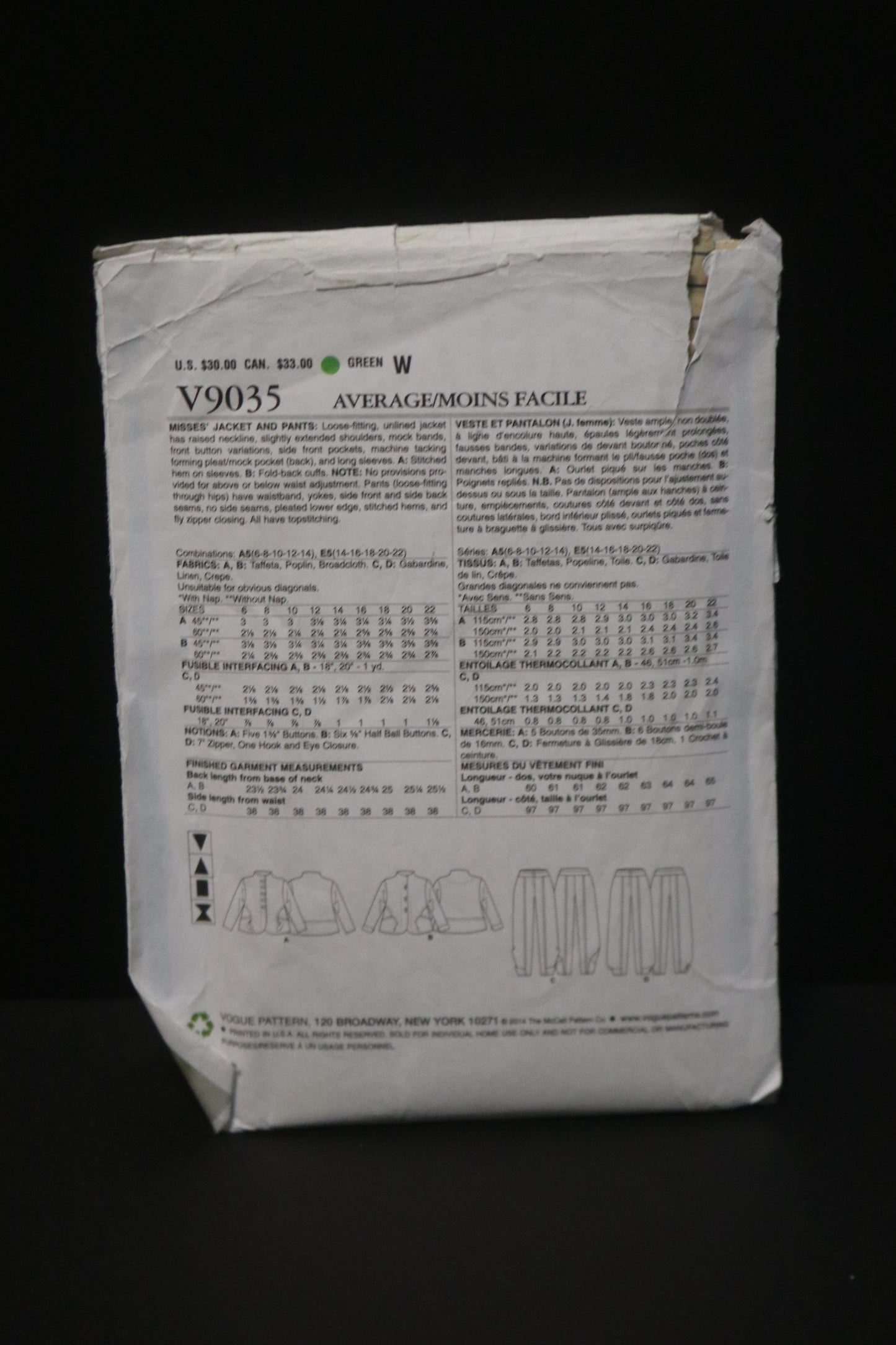 Vogue 2836 Marcy Tilton Misses Jacket and Pants Sewing Pattern - UNCUT Size 6 8 10 12 14