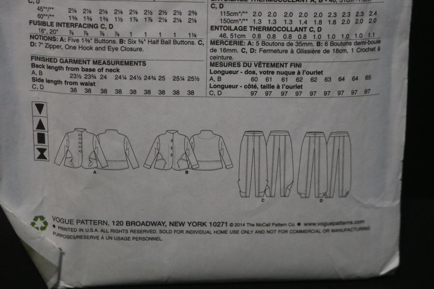 Vogue 2836 Marcy Tilton Misses Jacket and Pants Sewing Pattern - UNCUT Size 6 8 10 12 14