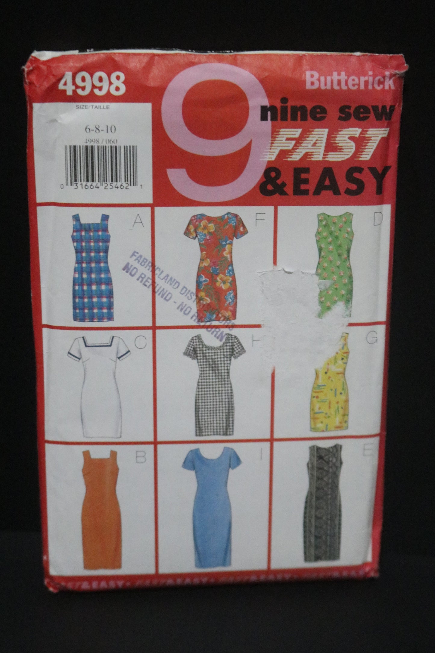 Butterick 4998 Misses / Misses Petite Dress Sewing Pattern - UNCUT - Size 6 8 10