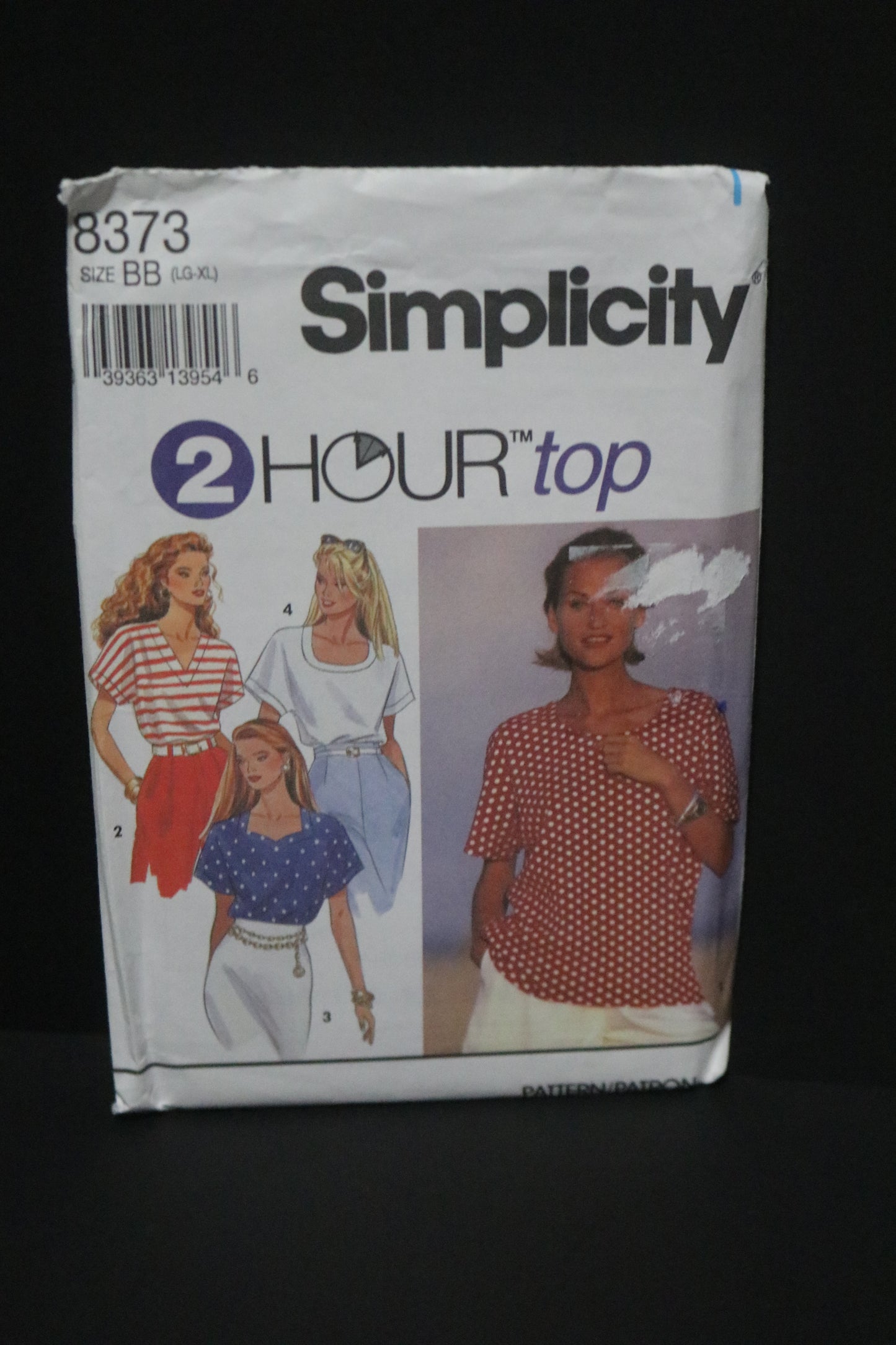 Simplicity 8373 Misses Top with Neckline Variations Sewing Pattern - UNCUT - Size Lg - XL