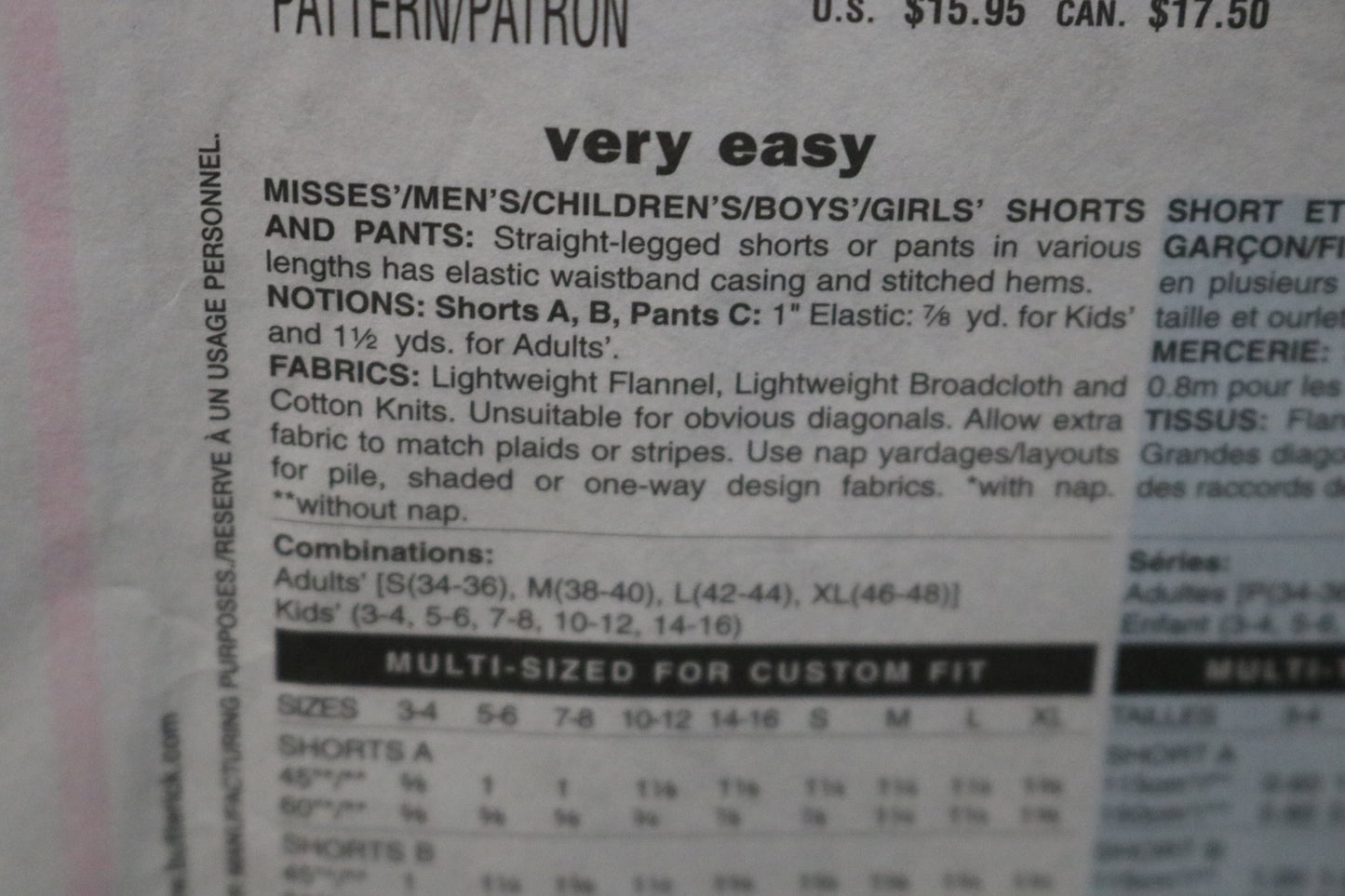 Butterick 5153 Misses Mens Lounge Shorts and Pants Sewing Pattern - UNCUT - Adult Size Sml Med Lrg Xlg