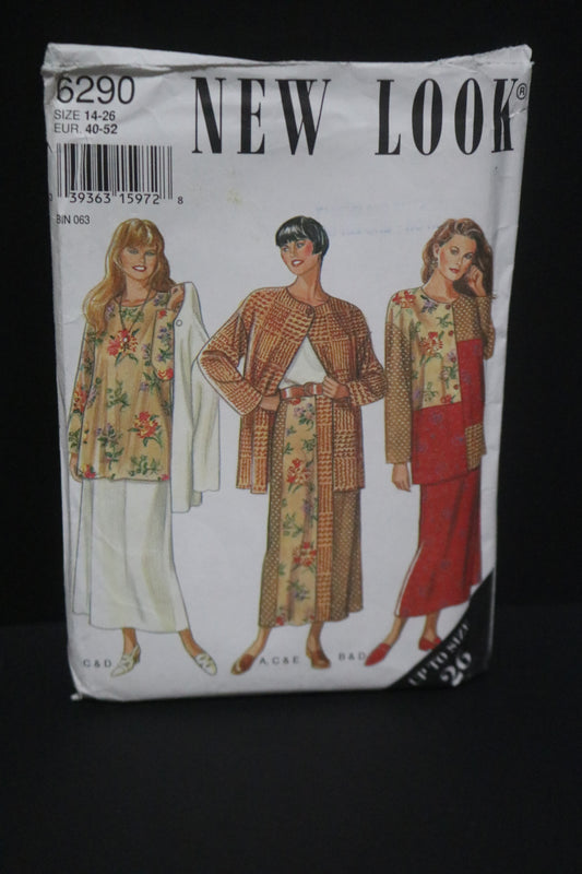 New Look 6290 Misses Jacket Top and Skirt Sewing Pattern UNCUT - Size 14 - 26