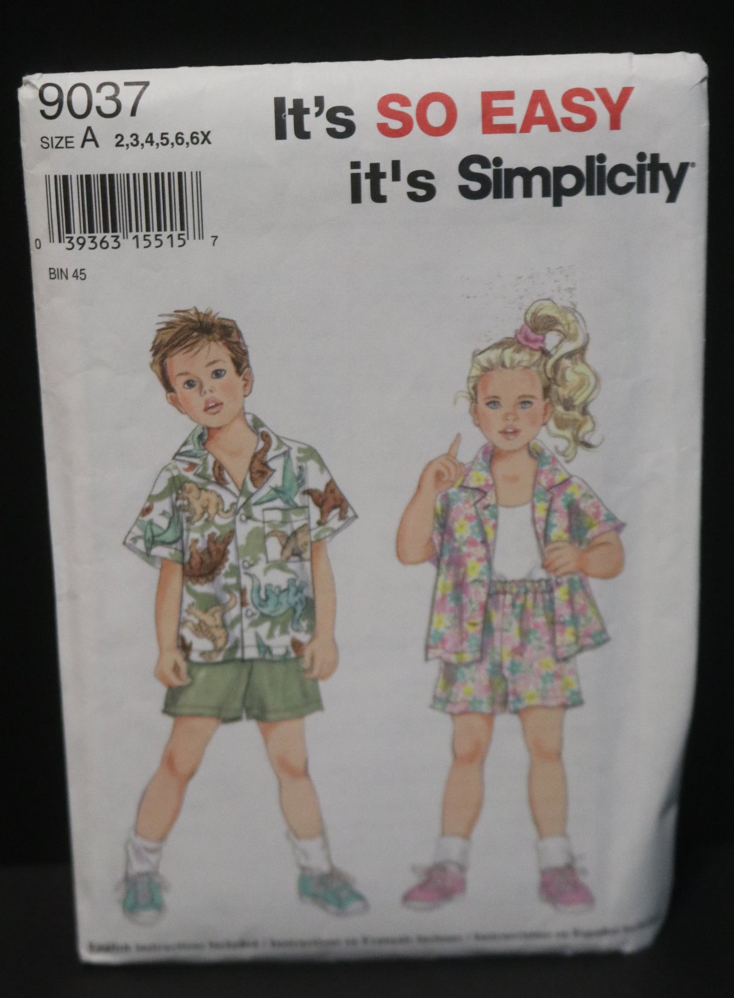Simplicity 9037 Childs Boys Girls Shirt and Shorts Sewing Pattern - UNCUT Size 2 3 4 5 6 6X