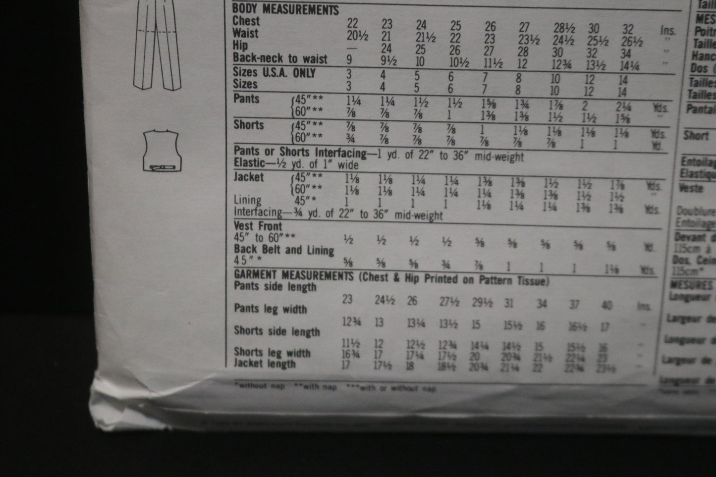 Simplicity 8635 Boys Pants or Shorts, Lined Vest and Jacket Sewing Pattern UNCUT Size 8 - 14