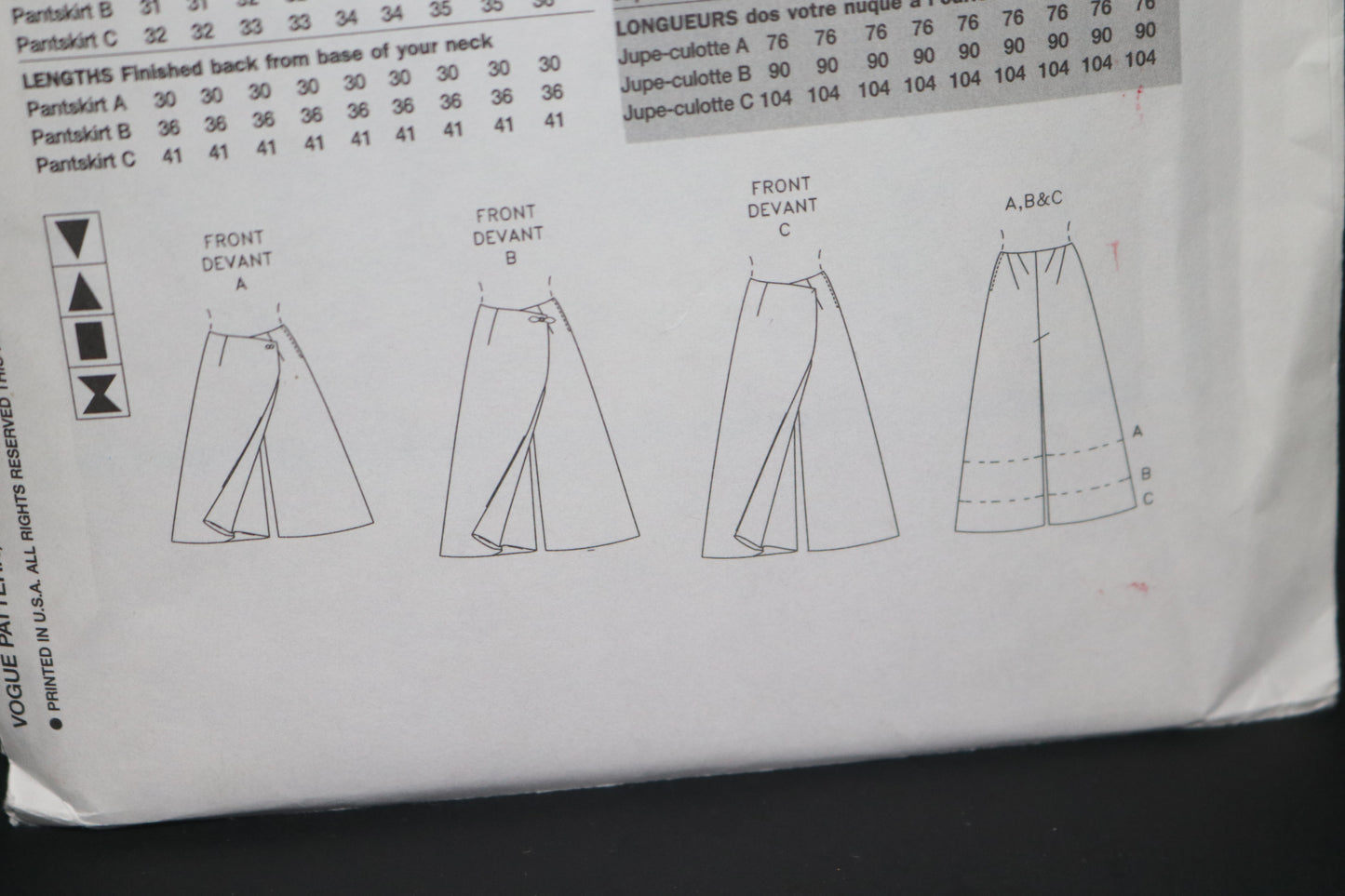 Vogue 7648 Misses Pantskirt Sewing Pattern - UNCUT - Size 18 20 22