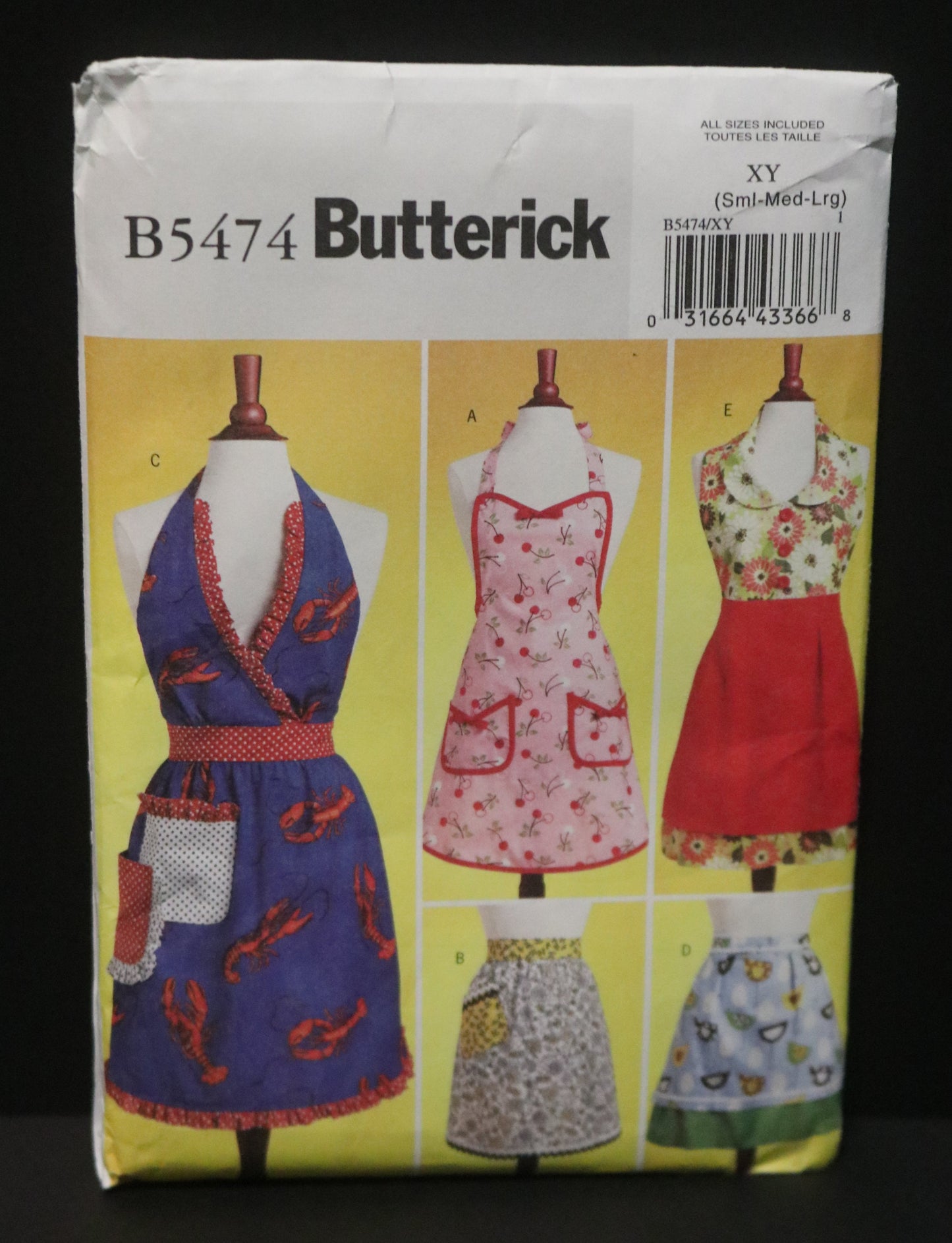 Butterick 5474 Aprons Sewing Pattern - UNCUT Size Sml Med Lrg