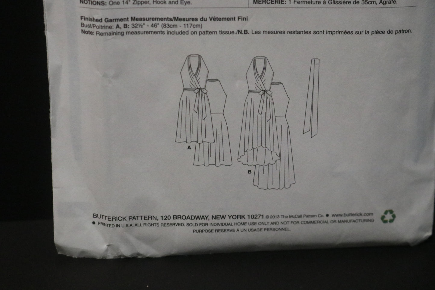 Butterick 5886 Misses Dress and Belt Sewing Pattern - UNCUT - Size 6 8 10 12 14 or Size 14 16 18 20 22