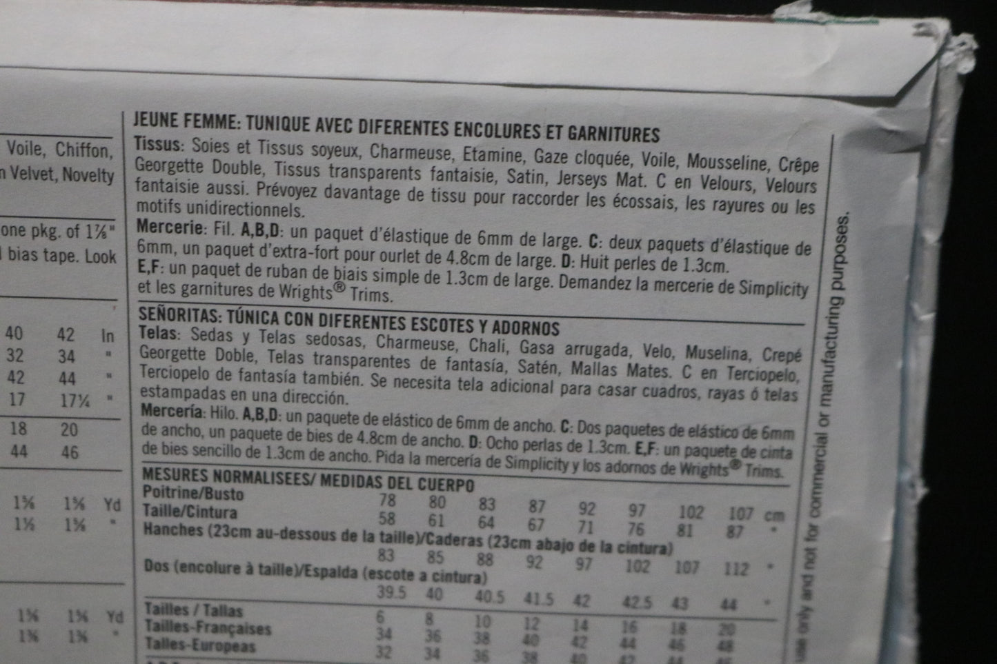 Simplicity 4279 Misses Tunic with Neckline and Trim Variations Sewing Pattern - UNCUT - Size 6 8 10 12 14