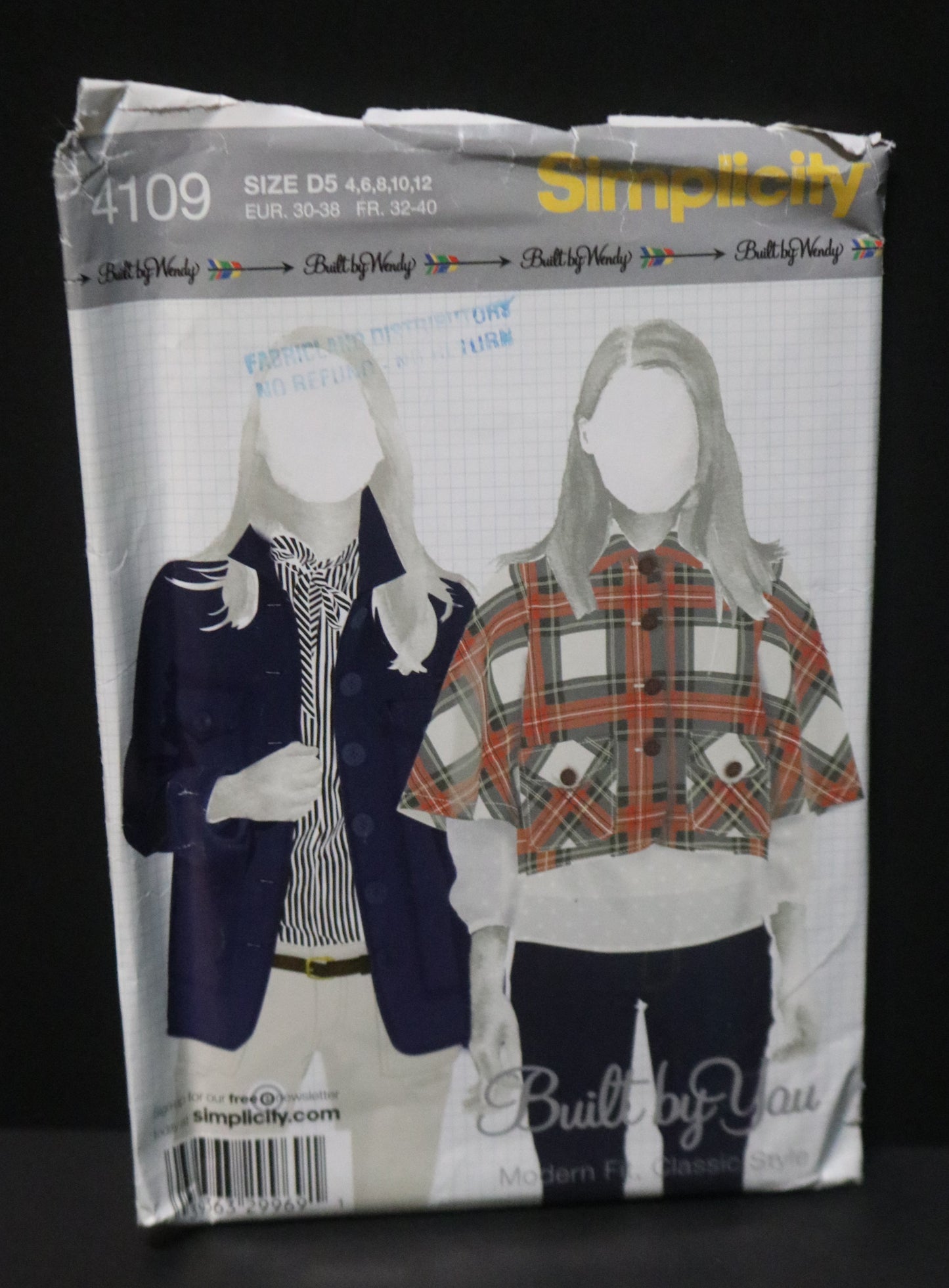 Simplicity 4109 Misses Jacket in Two Lengths Sewing Pattern - UNCUT - Size 4 6 8 10 12