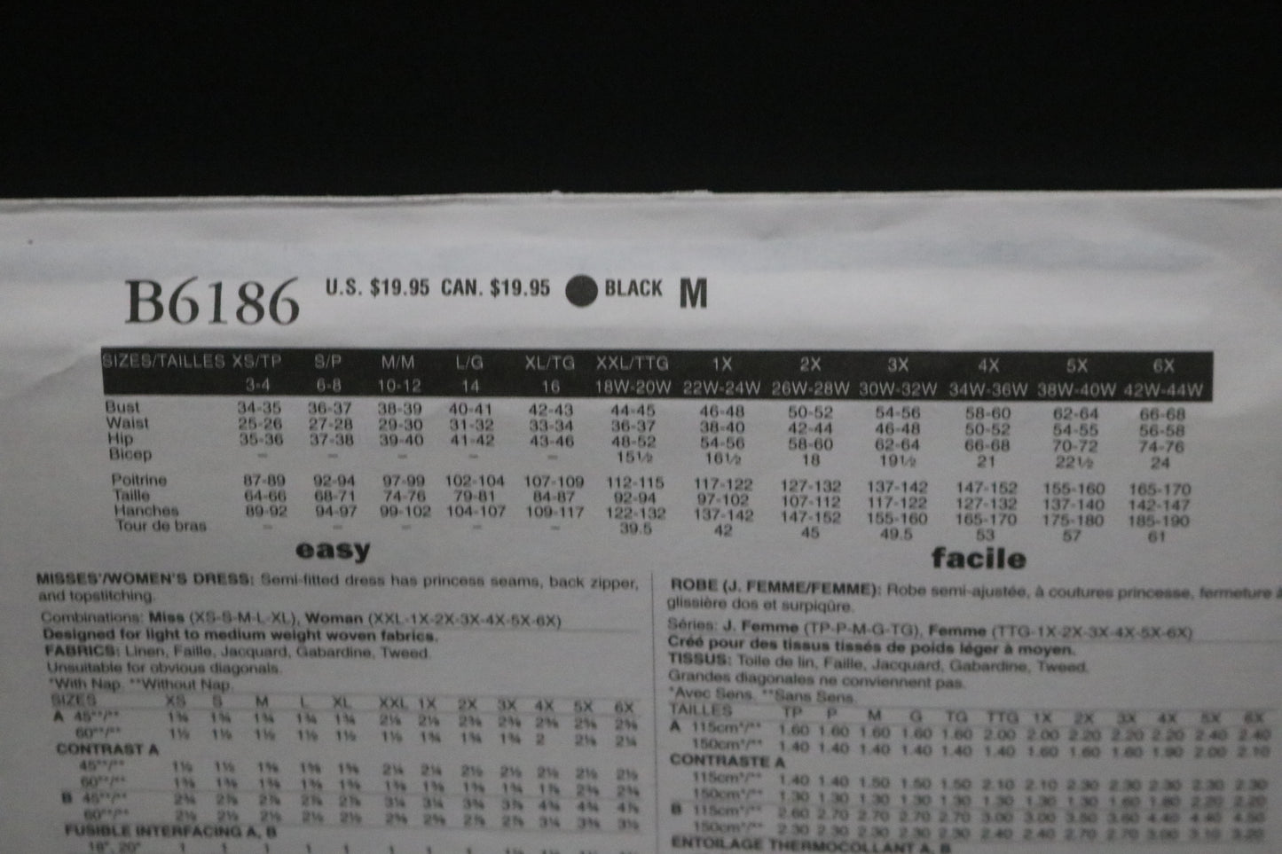 Butterick 6186 Connie Crawford Misses Dress Sewing Pattern - UNCUT - Size Xsm Sml Med Lrg Xlg or Size XxL 1X 2X 3X 4X 5X 6X