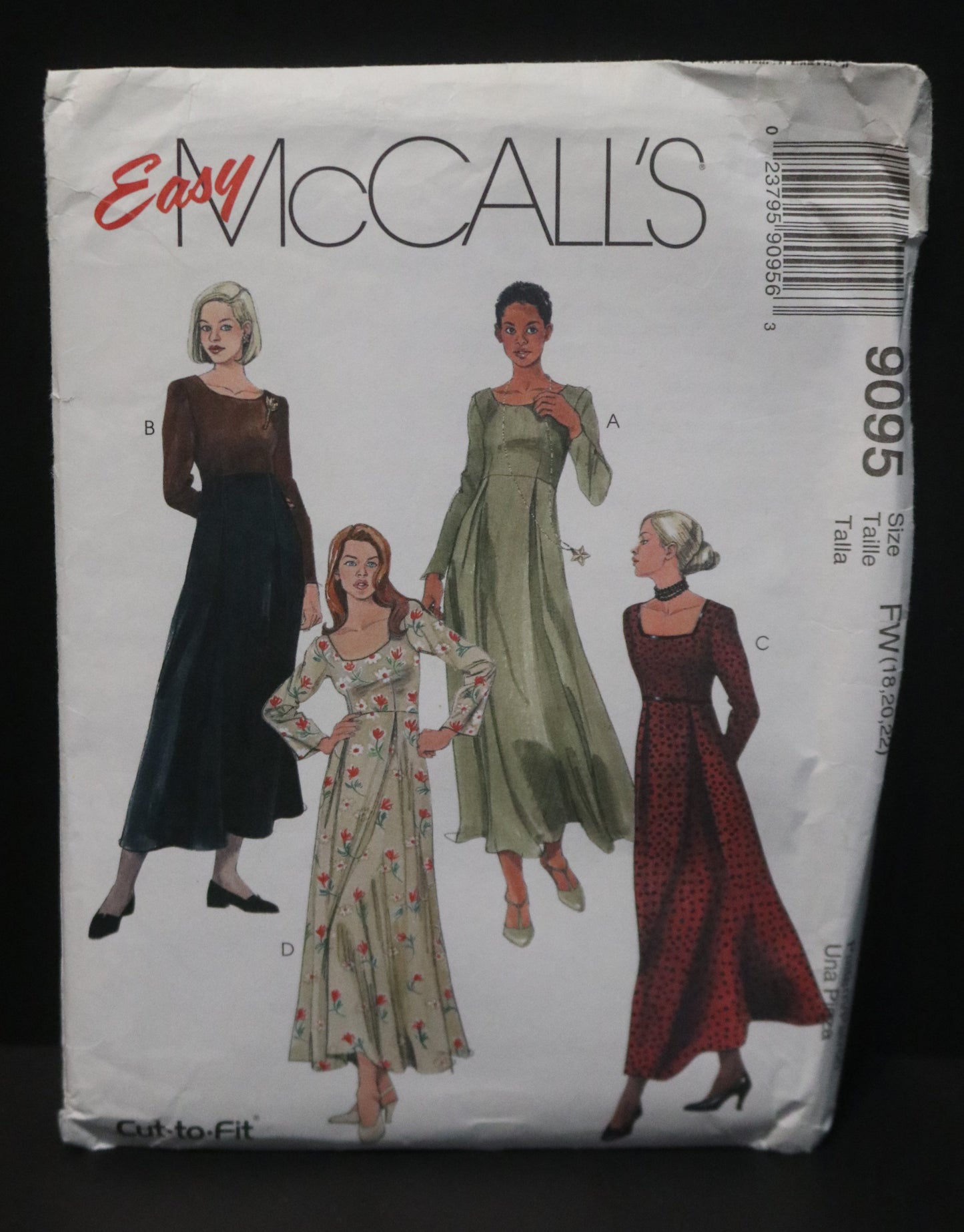 McCalls 9095 Misses Dresses Sewing Pattern - UNCUT - Size  18 20 22