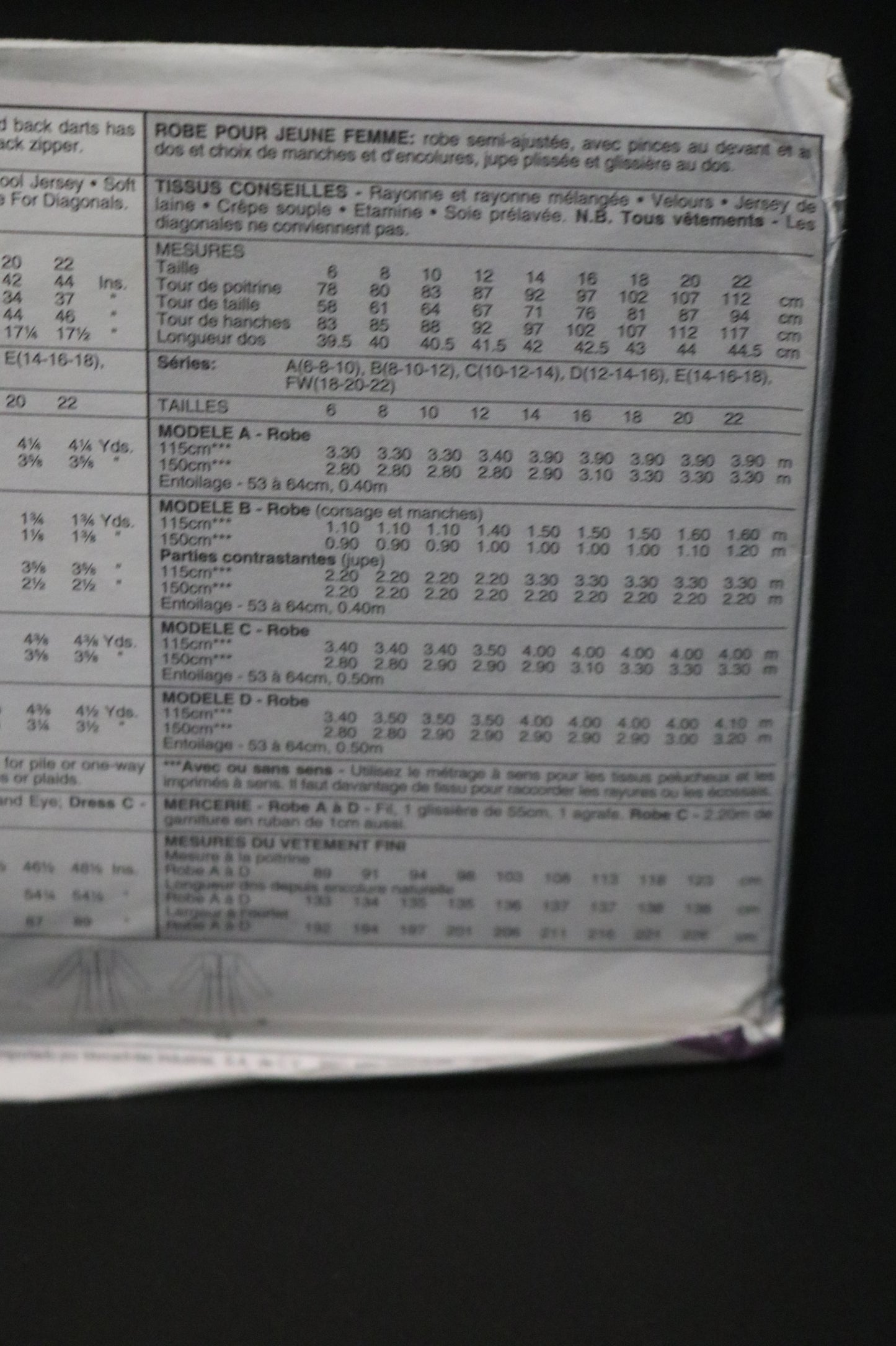 McCalls 9095 Misses Dresses Sewing Pattern - UNCUT - Size  18 20 22