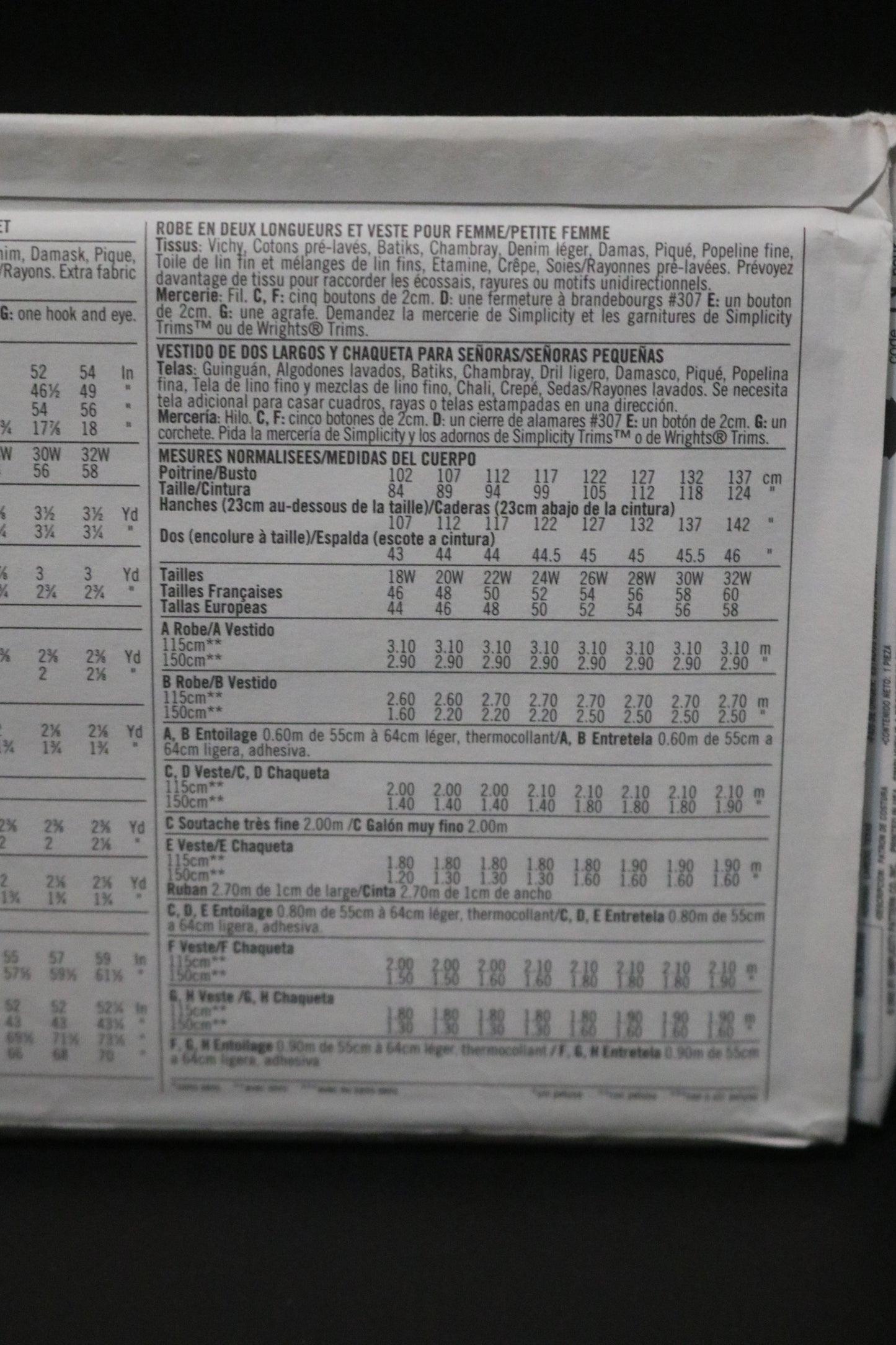 Simplicity 5975 Womens / Womens Petite Pullover Dress in Two Lengths and Jacket Sewing Pattern UNCUT Size 18w - 24w
