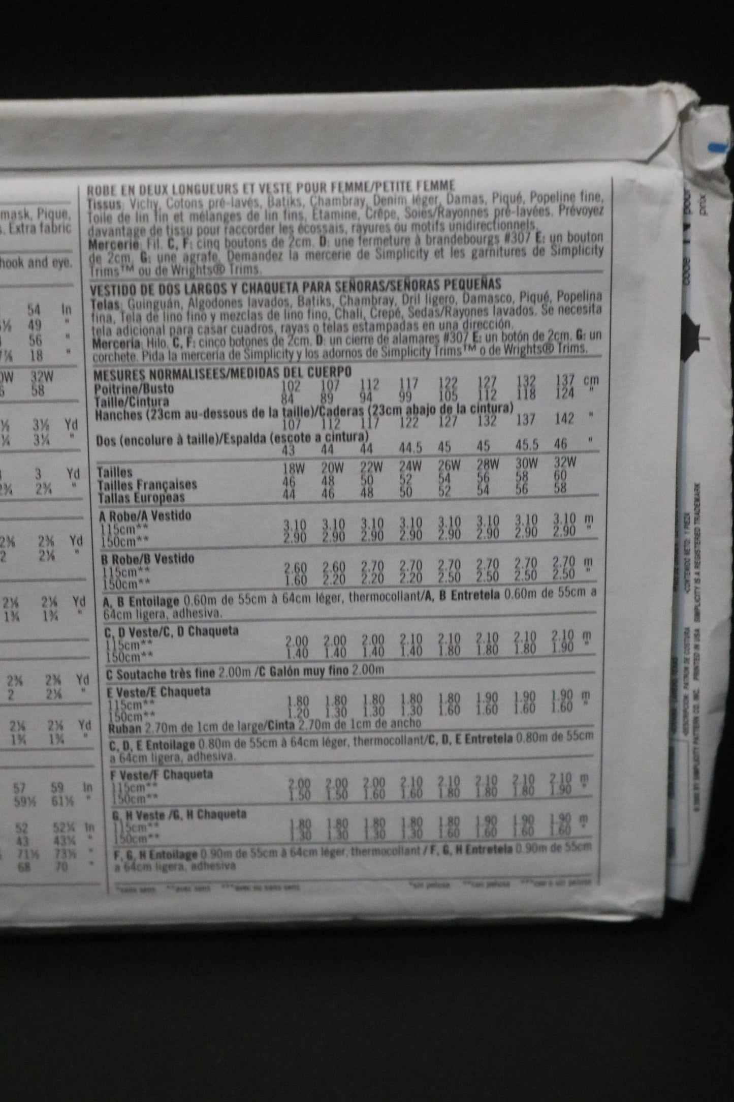Simplicity 5975 Womens / Womens Petite Pullover Dress in Two Lengths and Jacket Sewing Pattern UNCUT Size 18w - 24w