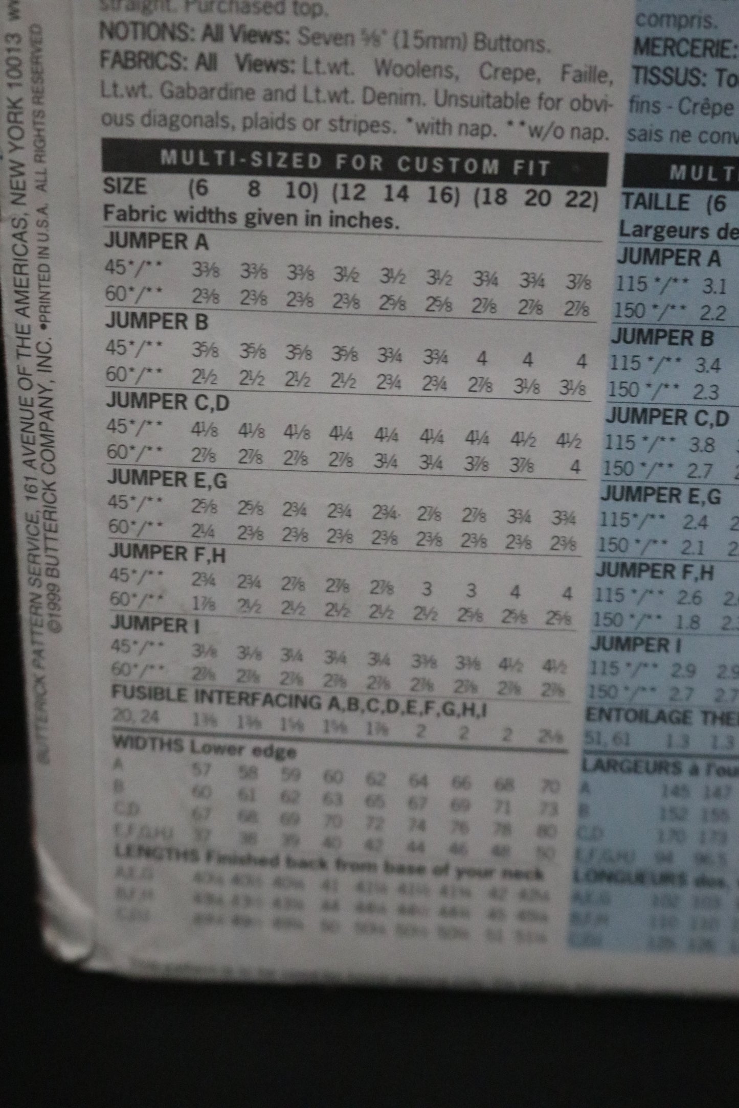 Butterick 6334 Misses / Misses Petite Jumper Sewing Pattern - UNCUT - Size 6 8 10