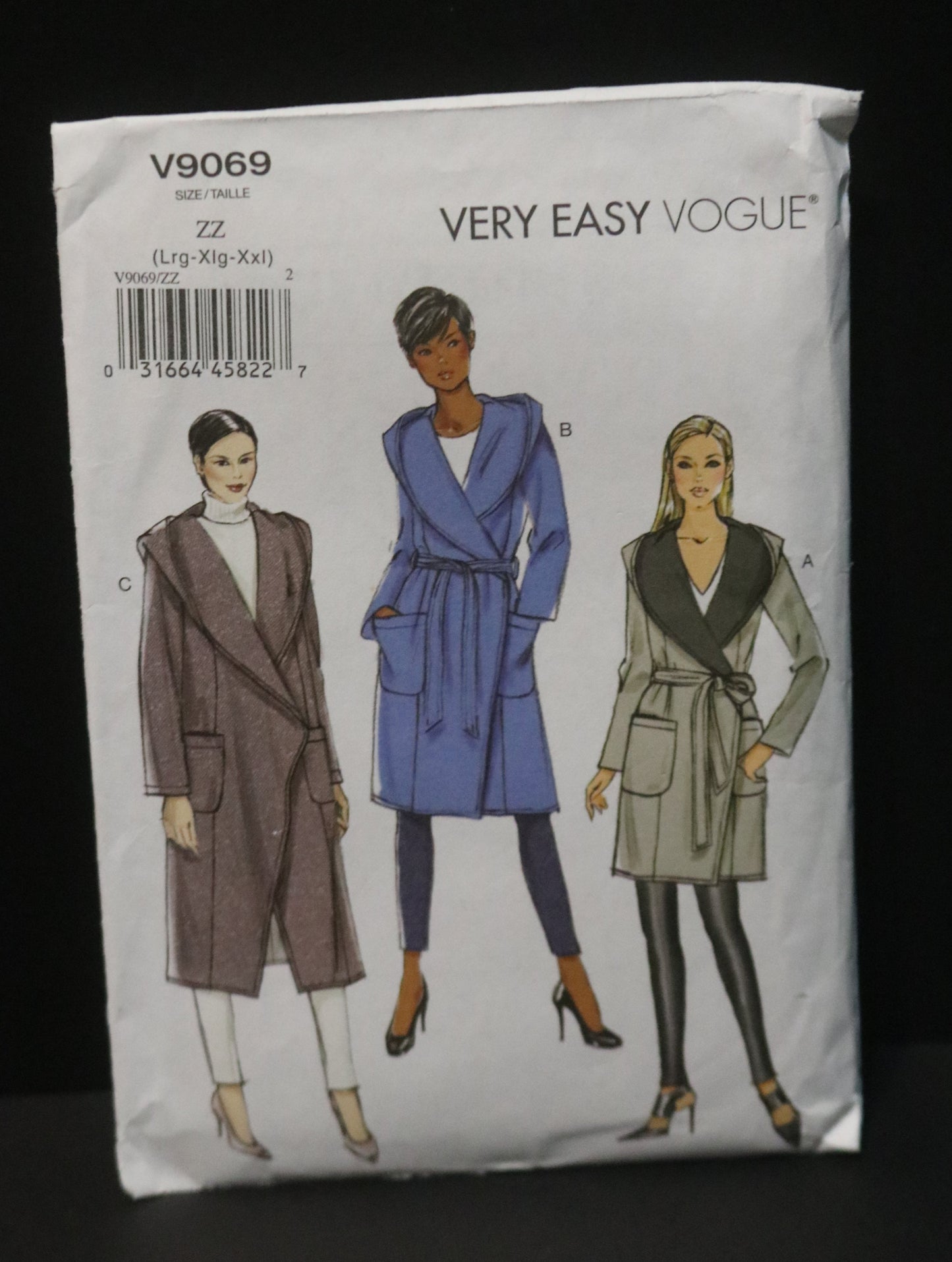 Vogue 9069 Misses Coat and Belt  Sewing Pattern - UNCUT - Size Lrg  Xlg Xxl