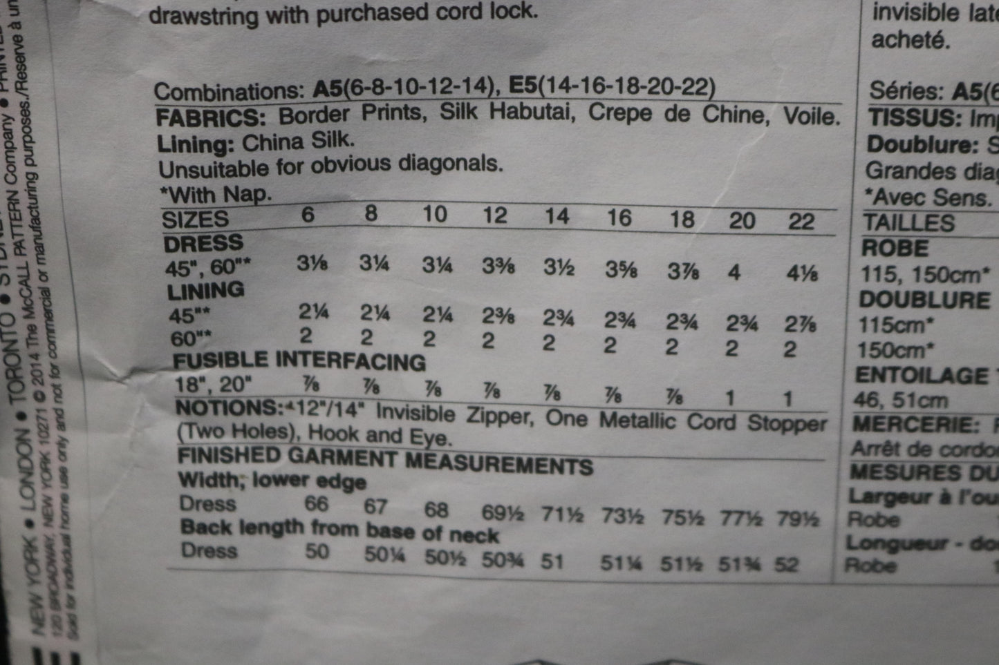 Vogue 1402 Lialia American Designer Misses Dress Sewing Pattern - UNCUT - Size 14 16 18 20 22