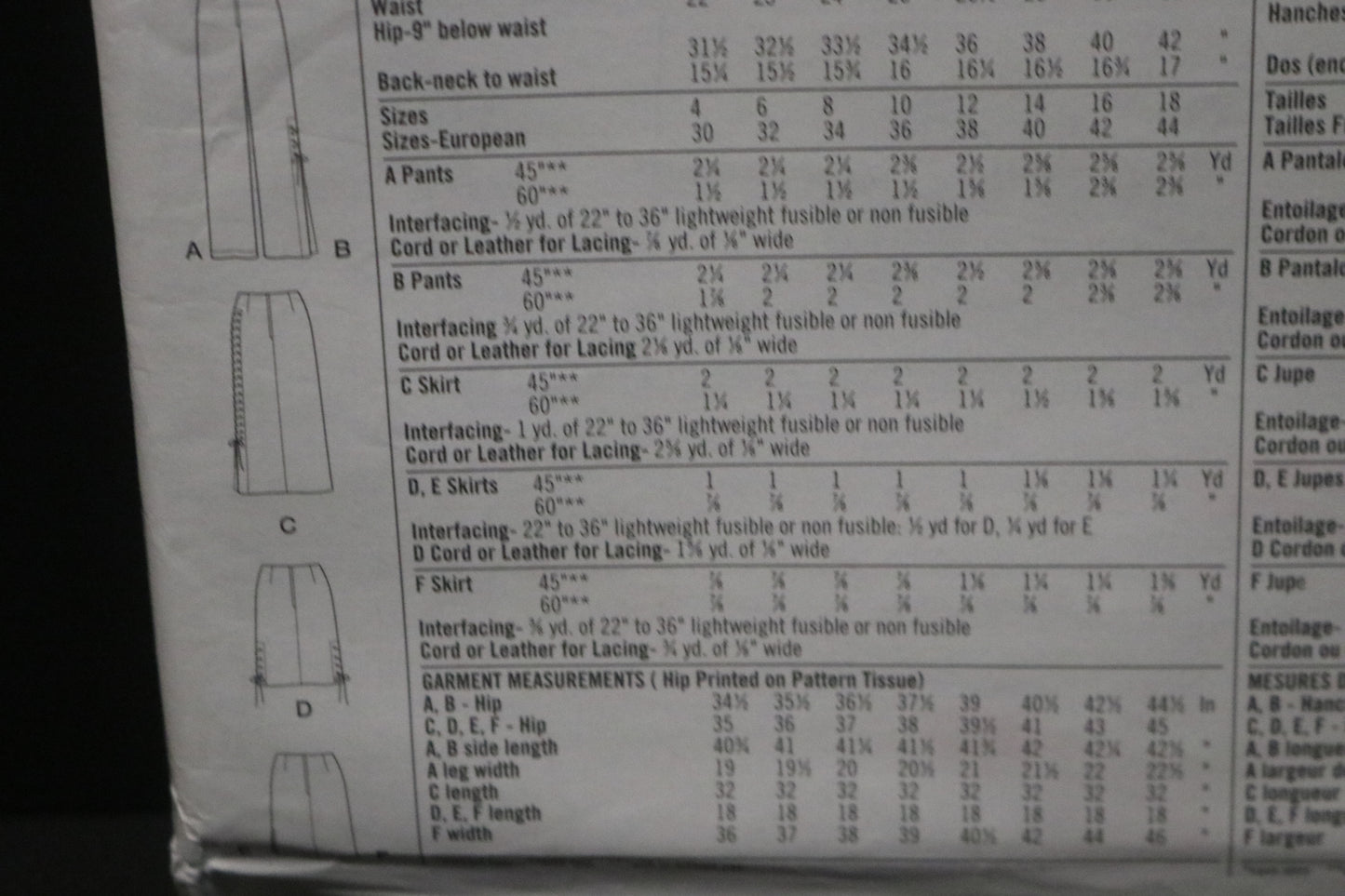 Simplicity 5861 Misses Skirt in Two Lengths and Pants Sewing Pattern - UNCUT - Size 4 6 8 10