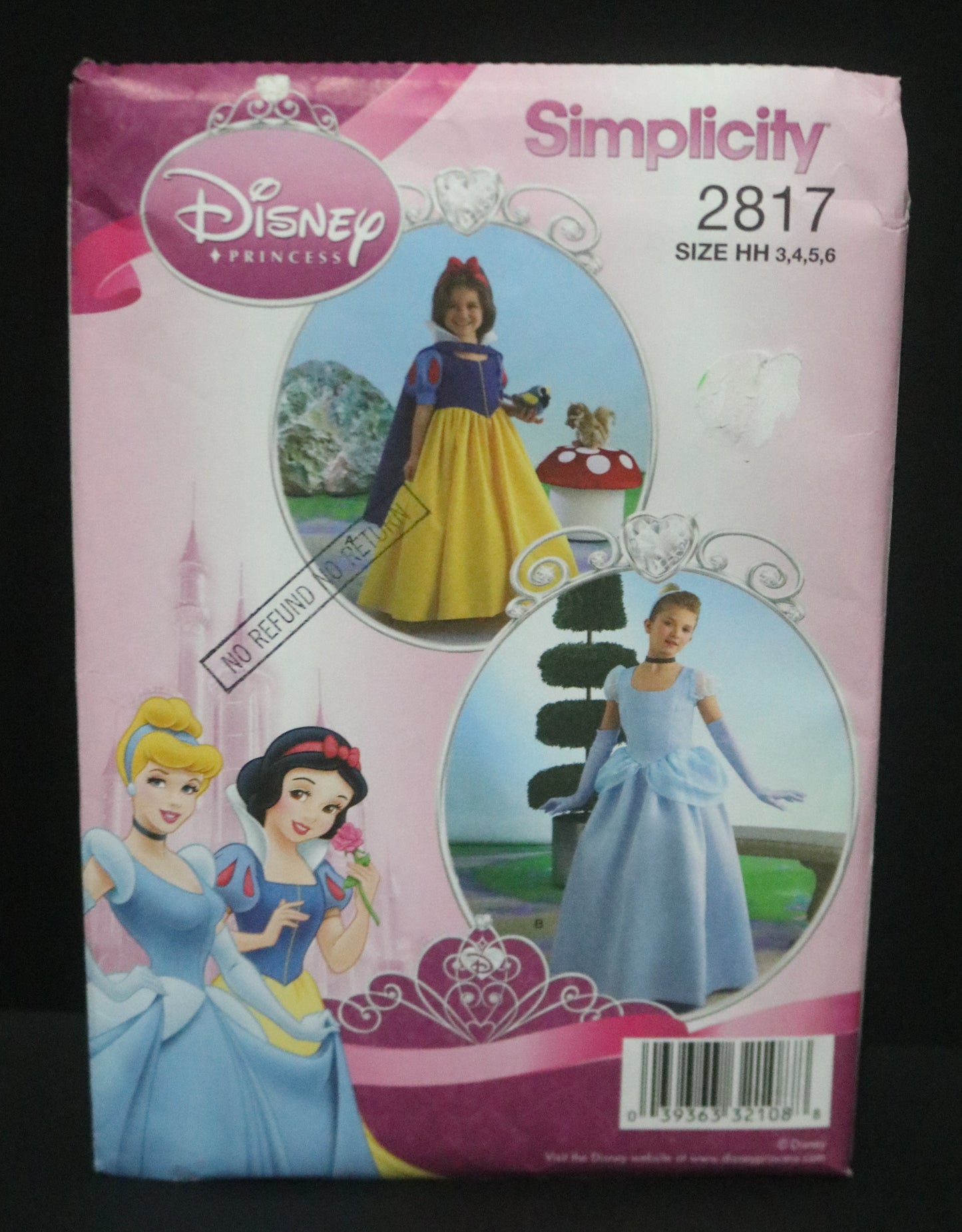 Simplicity 2817 Child and Girl Snow White and Cinderella Costume Sewing Pattern - UNCUT - Size 3 4 5 6 or Size  7 8 10 12 14