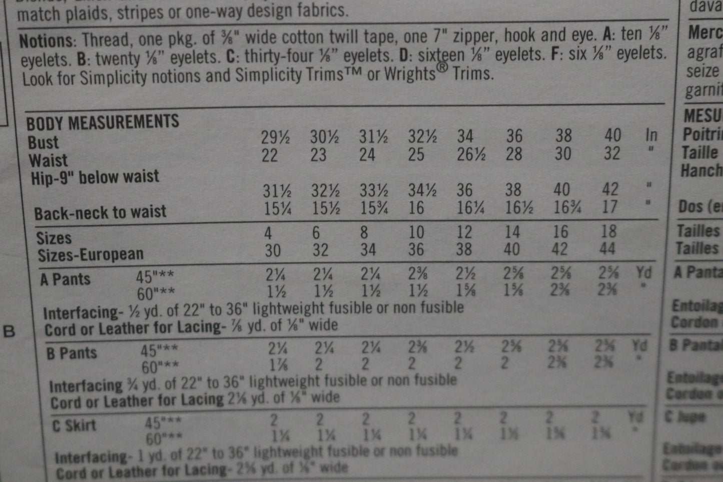 Simplicity 5861 Misses Skirt in Two Lengths and Pants Sewing Pattern - UNCUT - Size 4 6 8 10