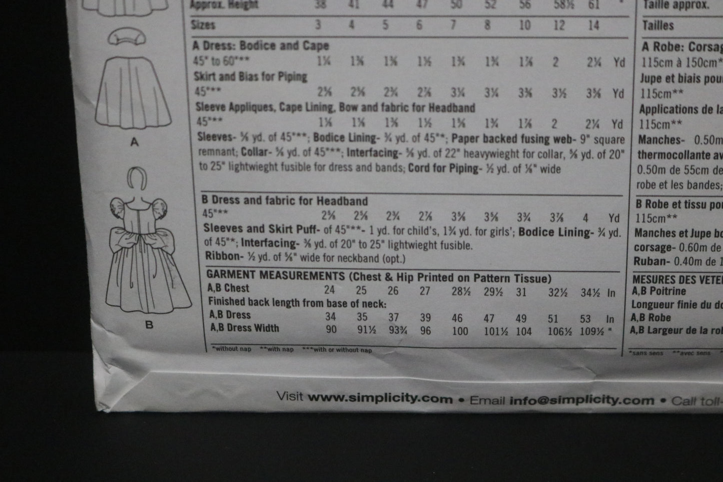 Simplicity 2817 Child and Girl Snow White and Cinderella Costume Sewing Pattern - UNCUT - Size 3 4 5 6 or Size  7 8 10 12 14