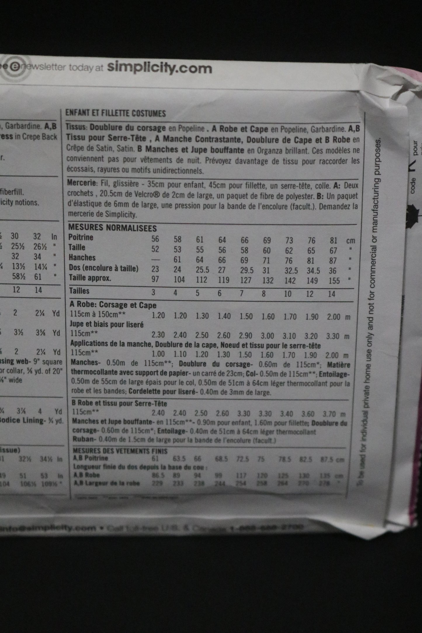 Simplicity 2817 Child and Girl Snow White and Cinderella Costume Sewing Pattern - UNCUT - Size 3 4 5 6 or Size  7 8 10 12 14