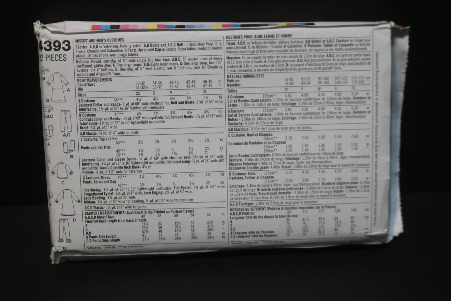 Simplicity 4393 Misses and Mens Santa,Father Christmas, Mrs CLaus and Elf Christmas Costumes Sewing Pattern - UNCUT  Size L - XL