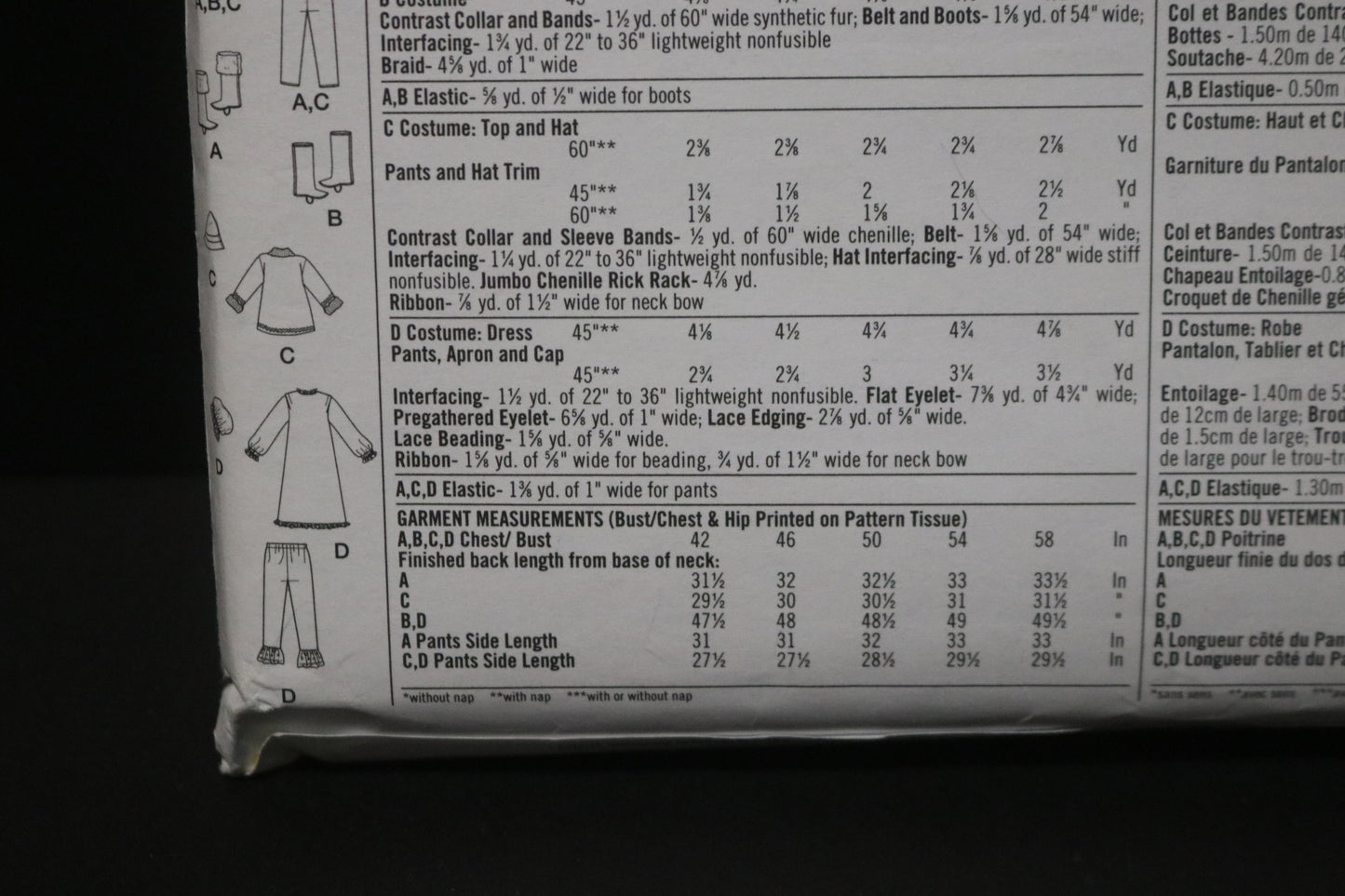 Simplicity 4393 Misses and Mens Santa,Father Christmas, Mrs CLaus and Elf Christmas Costumes Sewing Pattern - UNCUT  Size L - XL