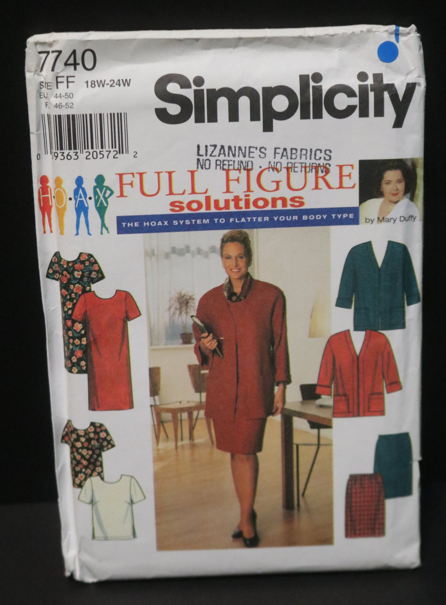 Simplicity 7740 Women's Dress or Top Skirt and Jacket Sewing Pattern UNCUT - Size 18w 20w 22w 24w