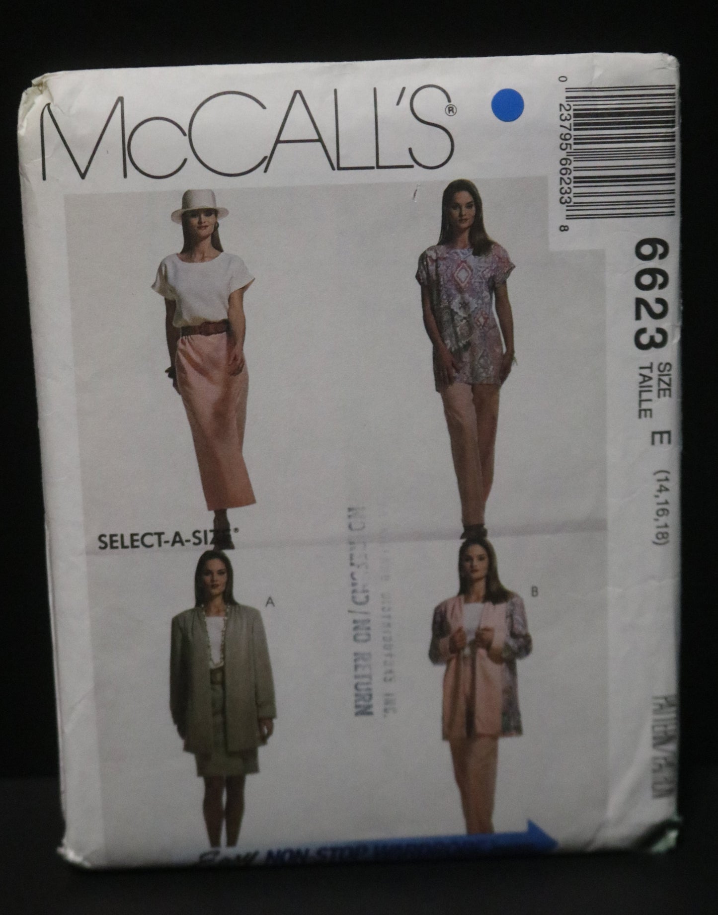 McCalls 6623 Misses Cardigan Tunic Top Skirt in Two Lengths and Pants Sewing Pattern - UNCUT - Size 14 16 18