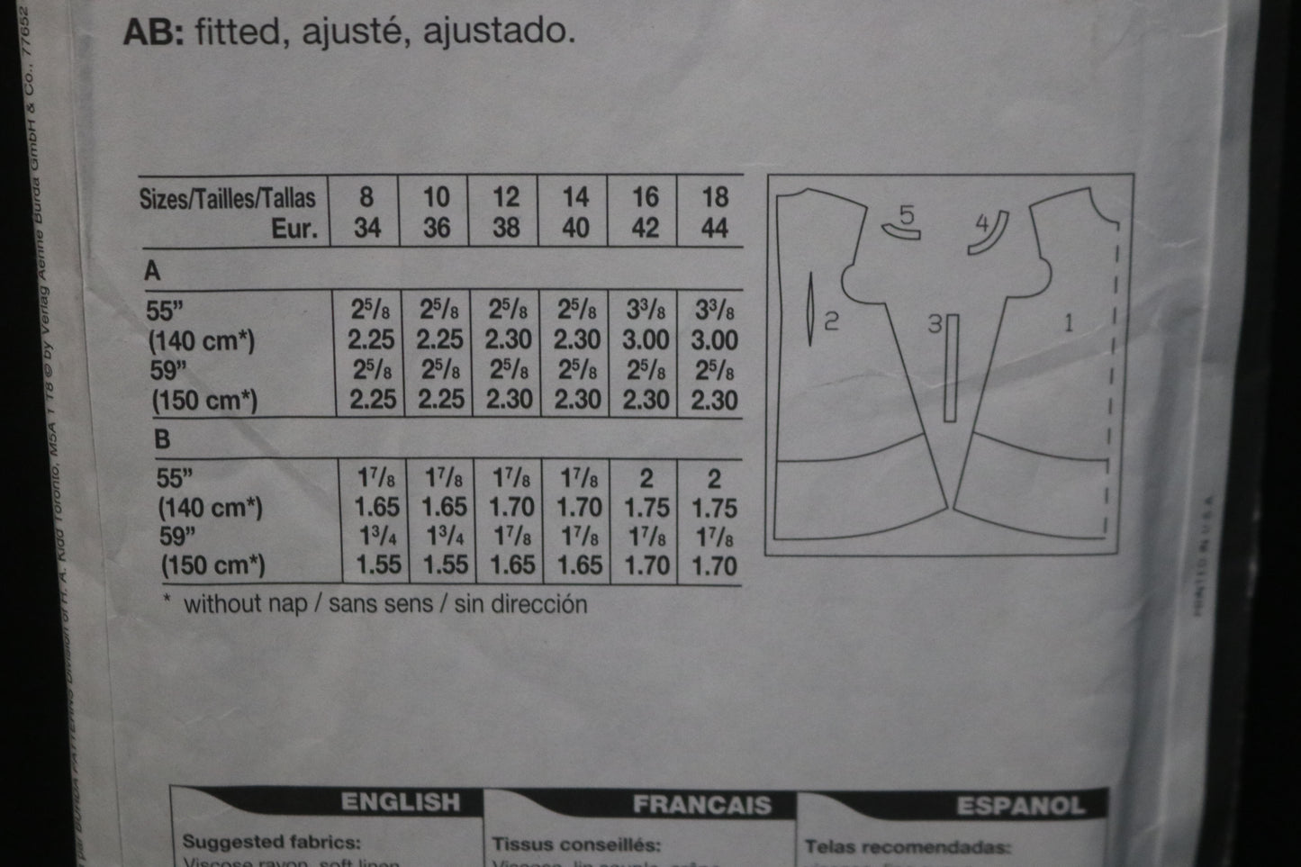 Burda 3243 Misses Dress Sewing Pattern - UNCUT - Size 8 10 12 14 16 18