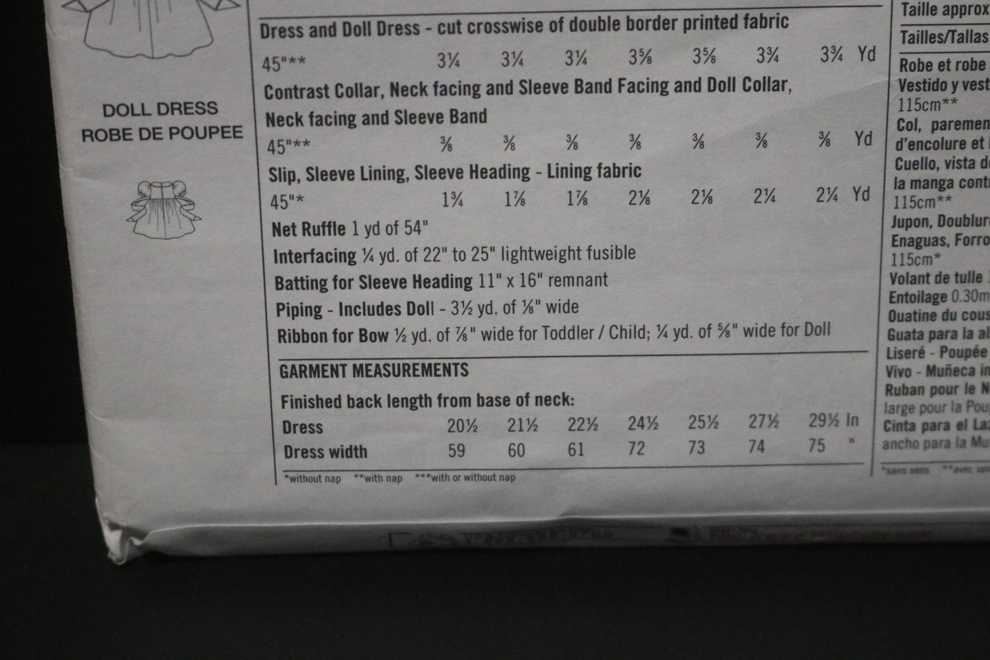 Simplicity 9917 Daisy Kingdom Childs and Toddlers Dress and Doll Dress for 18" Doll Sewing Pattern - UNCUT - Size 1/2 1  2