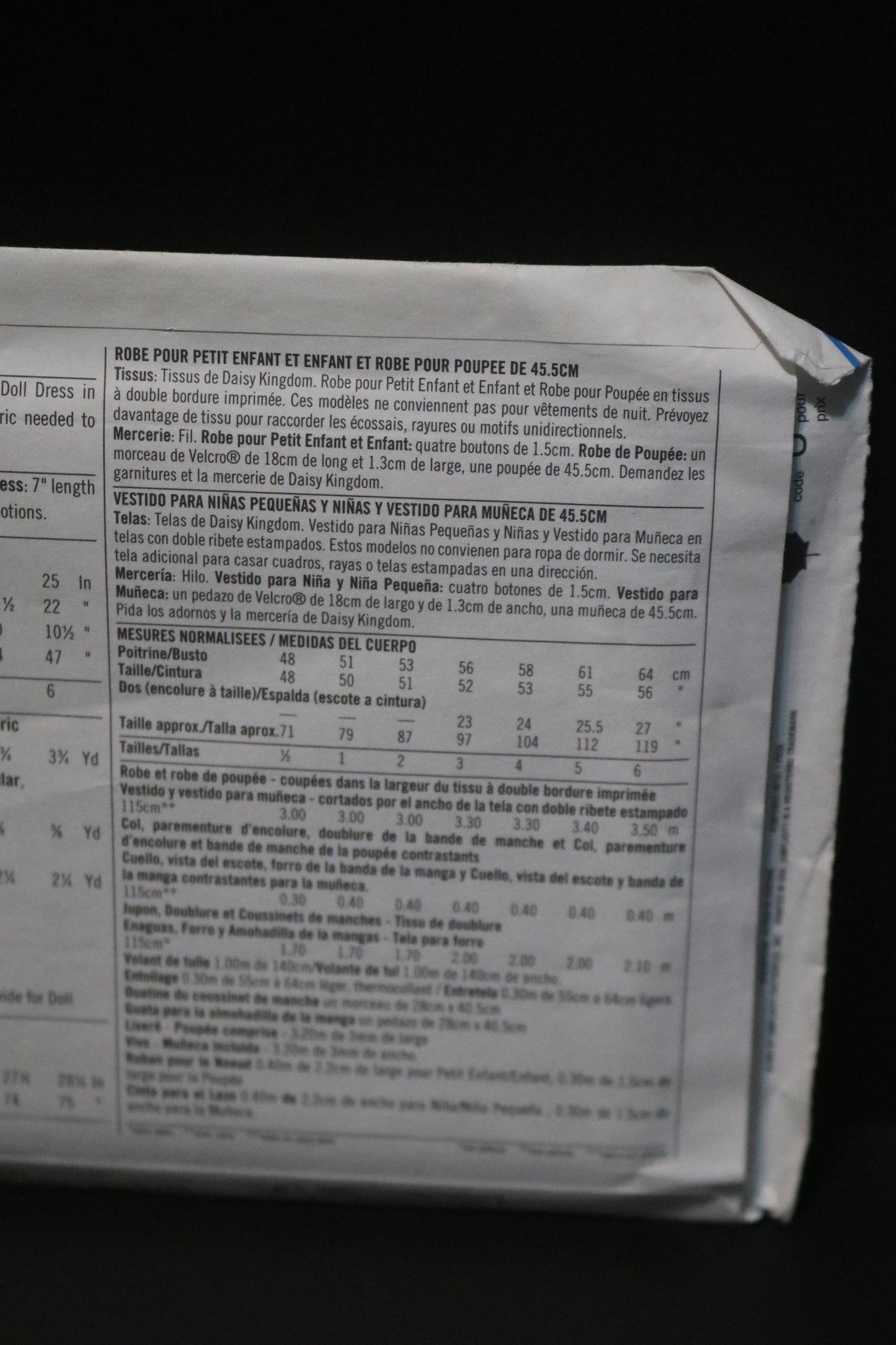 Simplicity 9917 Daisy Kingdom Childs and Toddlers Dress and Doll Dress for 18" Doll Sewing Pattern - UNCUT - Size 1/2 1  2