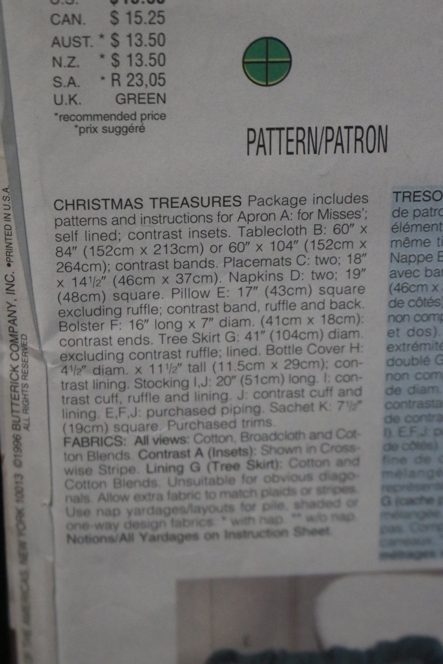 Butterick 4605 Christmas Treasures Sewing Pattern - UNCUT