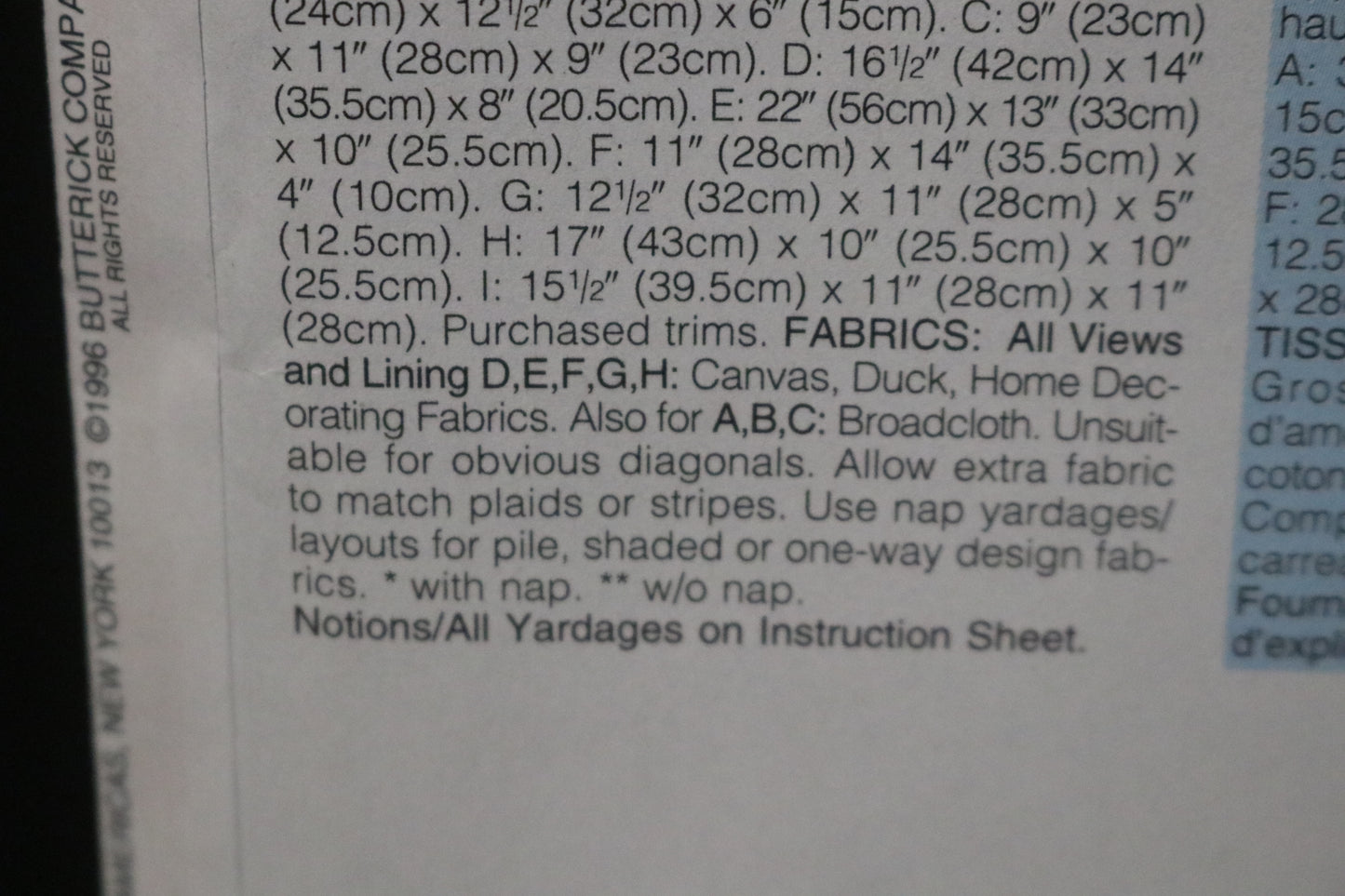 Butterick 4365 Tote Bags Sewing Pattern - UNCUT