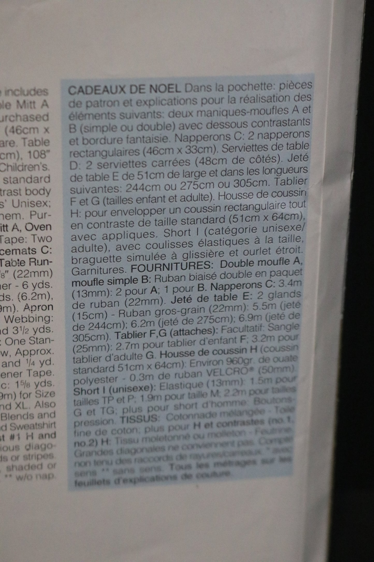 Butterick 4119 Christmas Gift Package Sewing Pattern - UNCUT - Apron, Oven Mitts, Placemat, Boxers and more