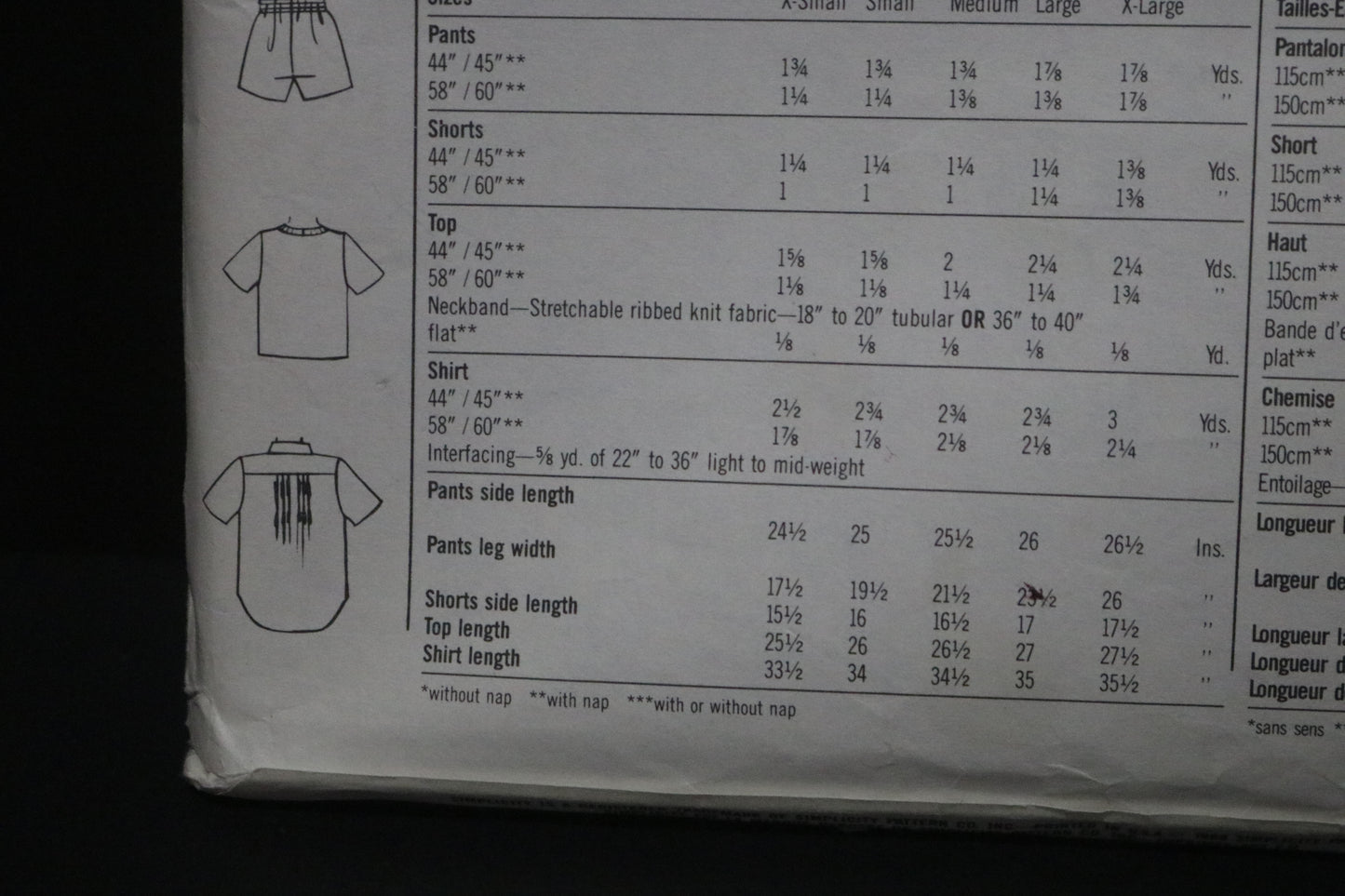 Simplicity 8561 Sherry Holt Surf Club Misses Mens or Teen Boys Easy to Sew Pull on Pants and Shorts and Very Loose Fitting Shirt and Top Sewing Pattern UNCUT Large