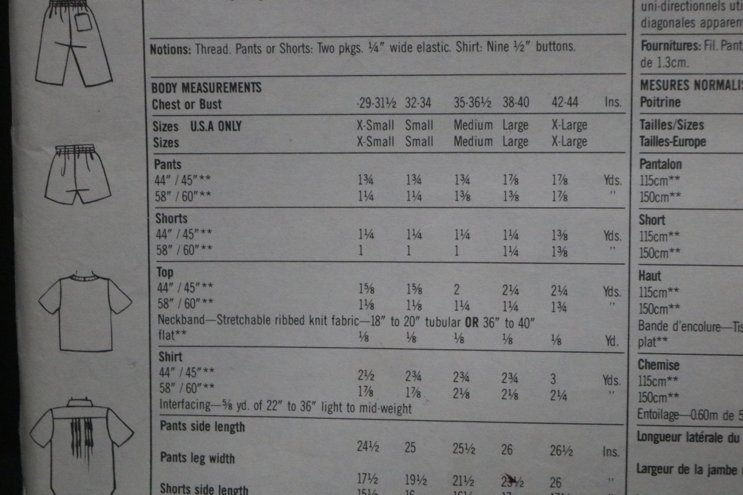 Simplicity 8561 Sherry Holt Surf Club Misses Mens or Teen Boys Easy to Sew Pull on Pants and Shorts and Very Loose Fitting Shirt and Top Sewing Pattern UNCUT Large