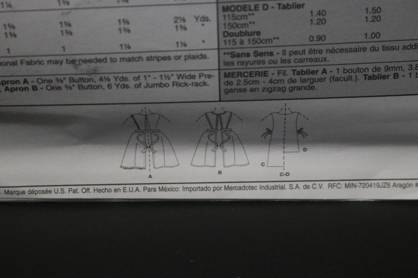 McCalls 3440 Misses Retro Aprons Sewing Pattern - UNCUT Size Sml Med Lrg Xlg