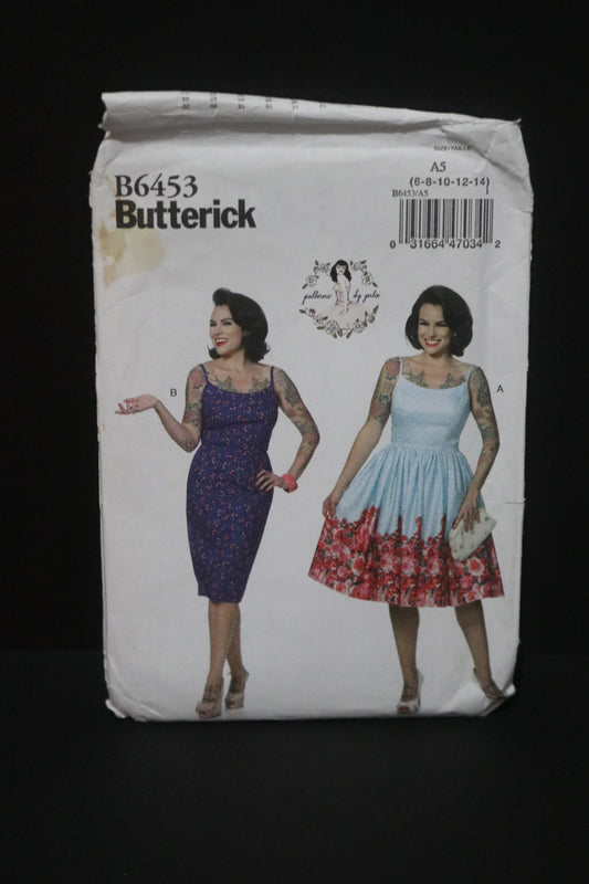 Butterick 6453 Misses Dress Sewing Pattern - UNCUT - Size 6 8 10 12 14